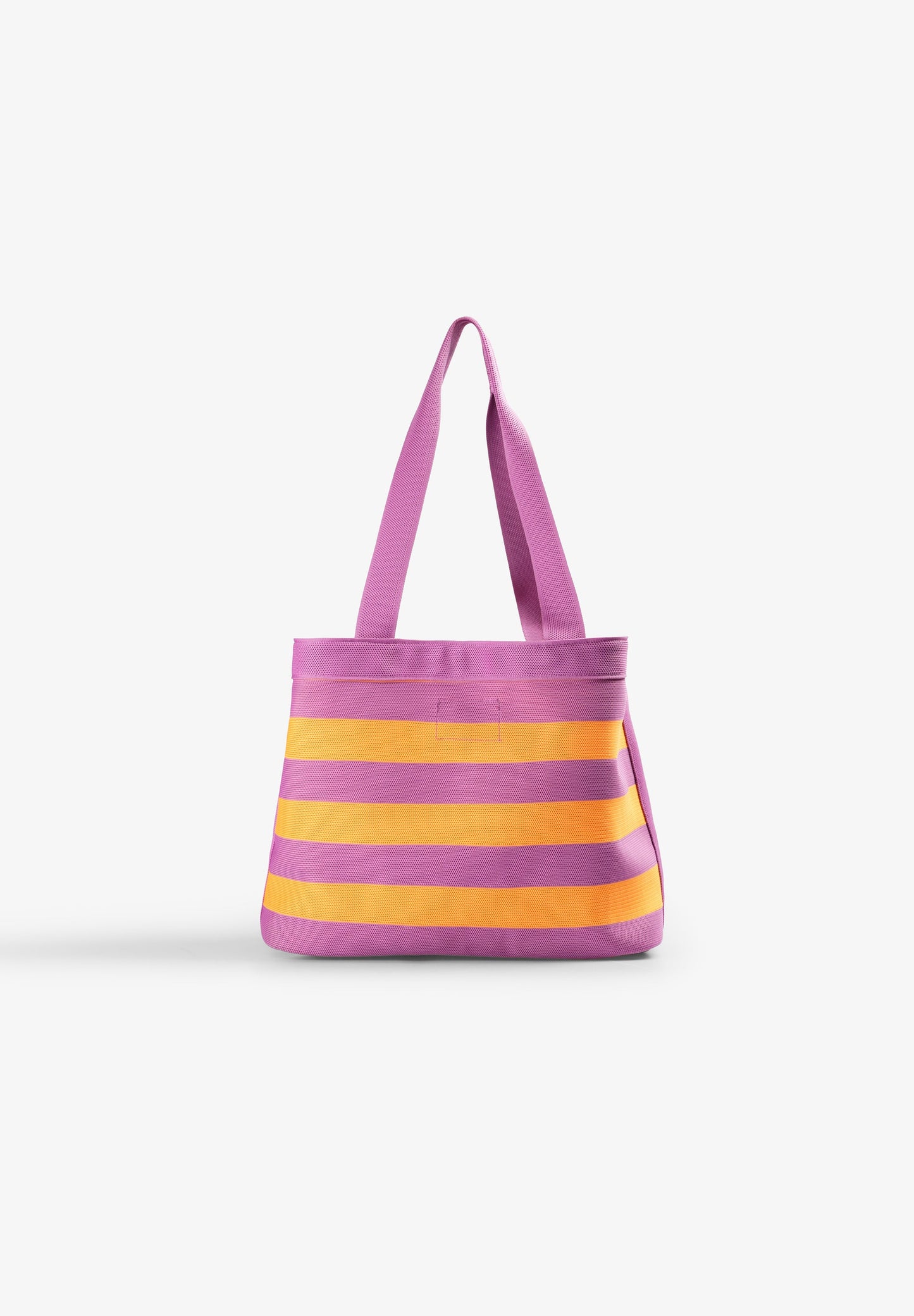 STRIPED BAG WITH DOUBLE HANDLE