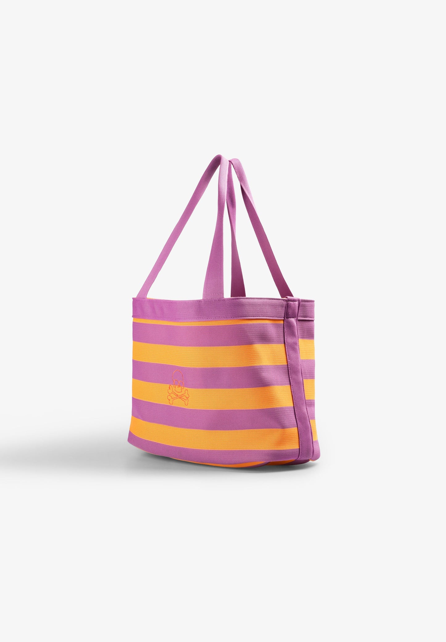 STRIPED BAG WITH DOUBLE HANDLE