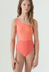 CONTRAST ASYMMETRIC SWIMSUIT