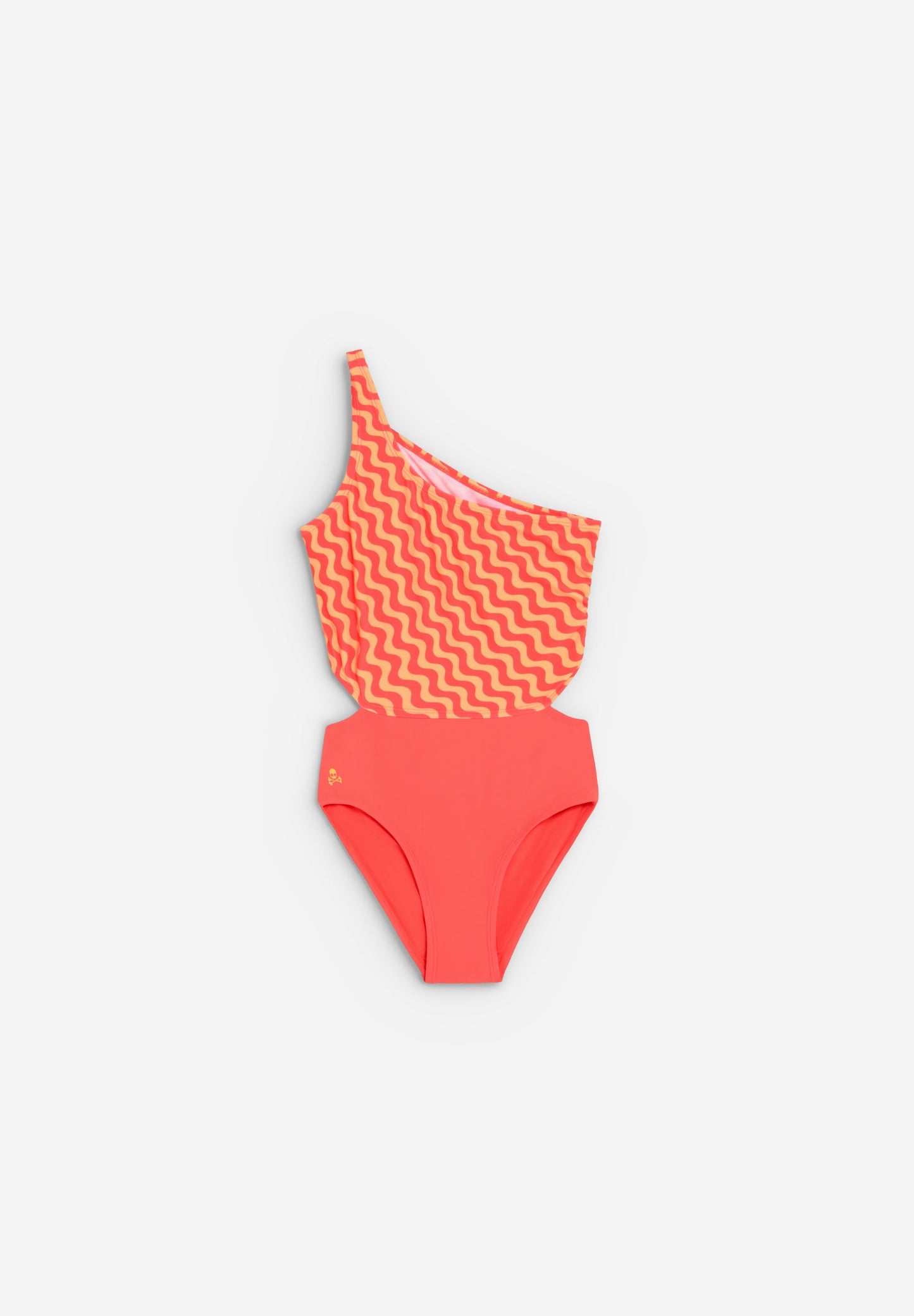 CONTRAST ASYMMETRIC SWIMSUIT