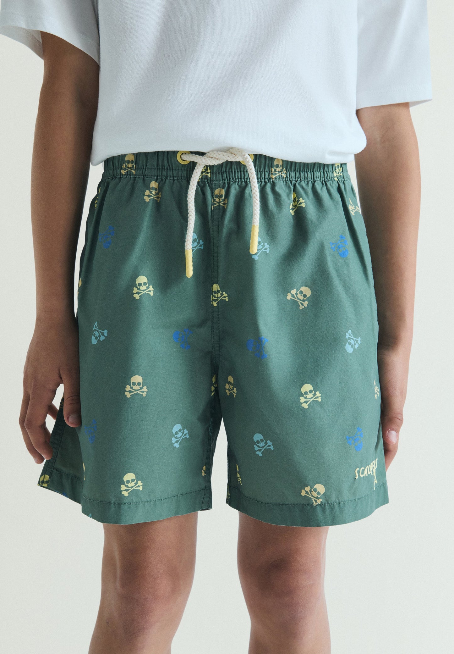 MULTI-COLOURED SKULL SWIMMING TRUNKS