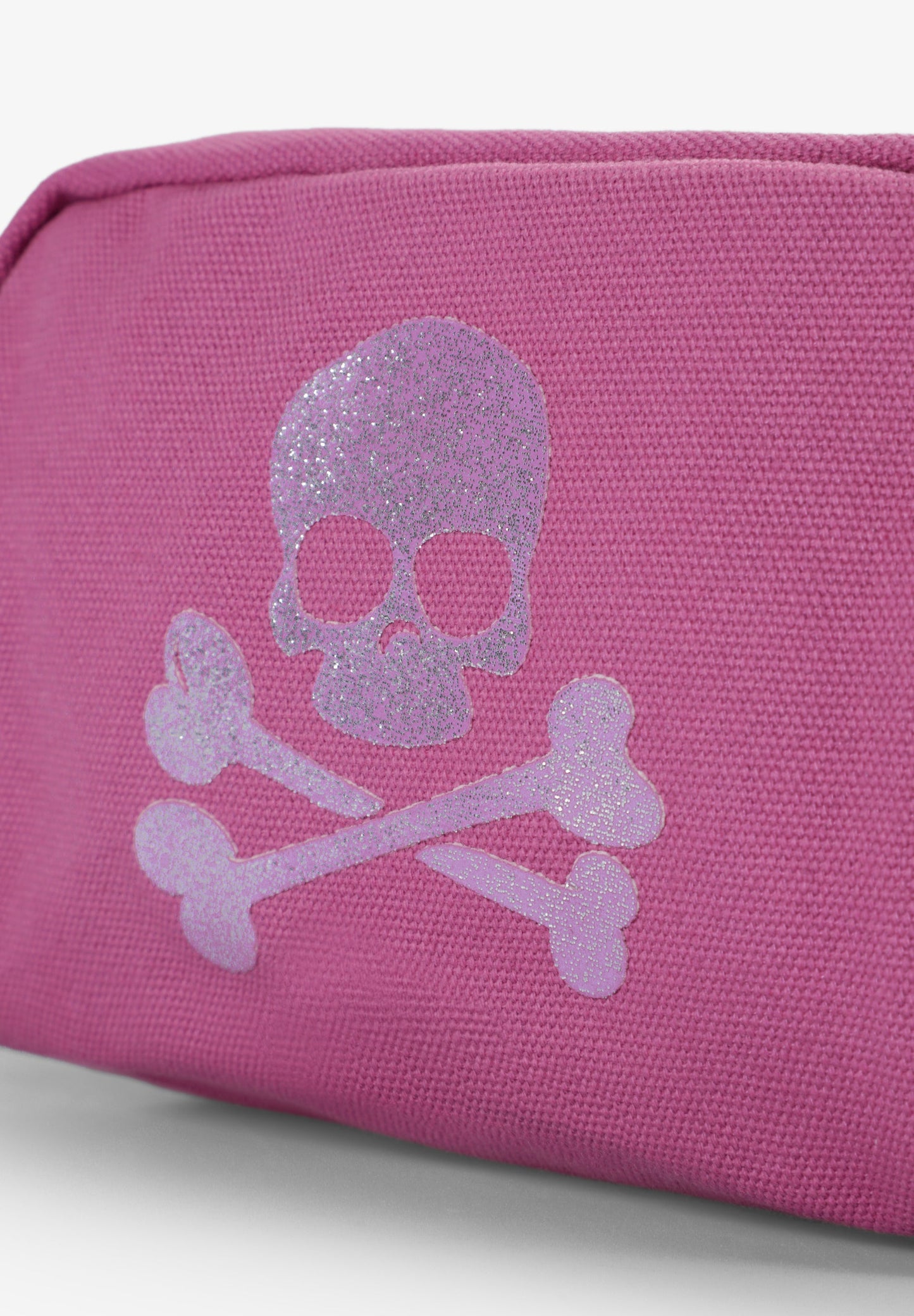 GLITTER SKULL TOILETRY BAG