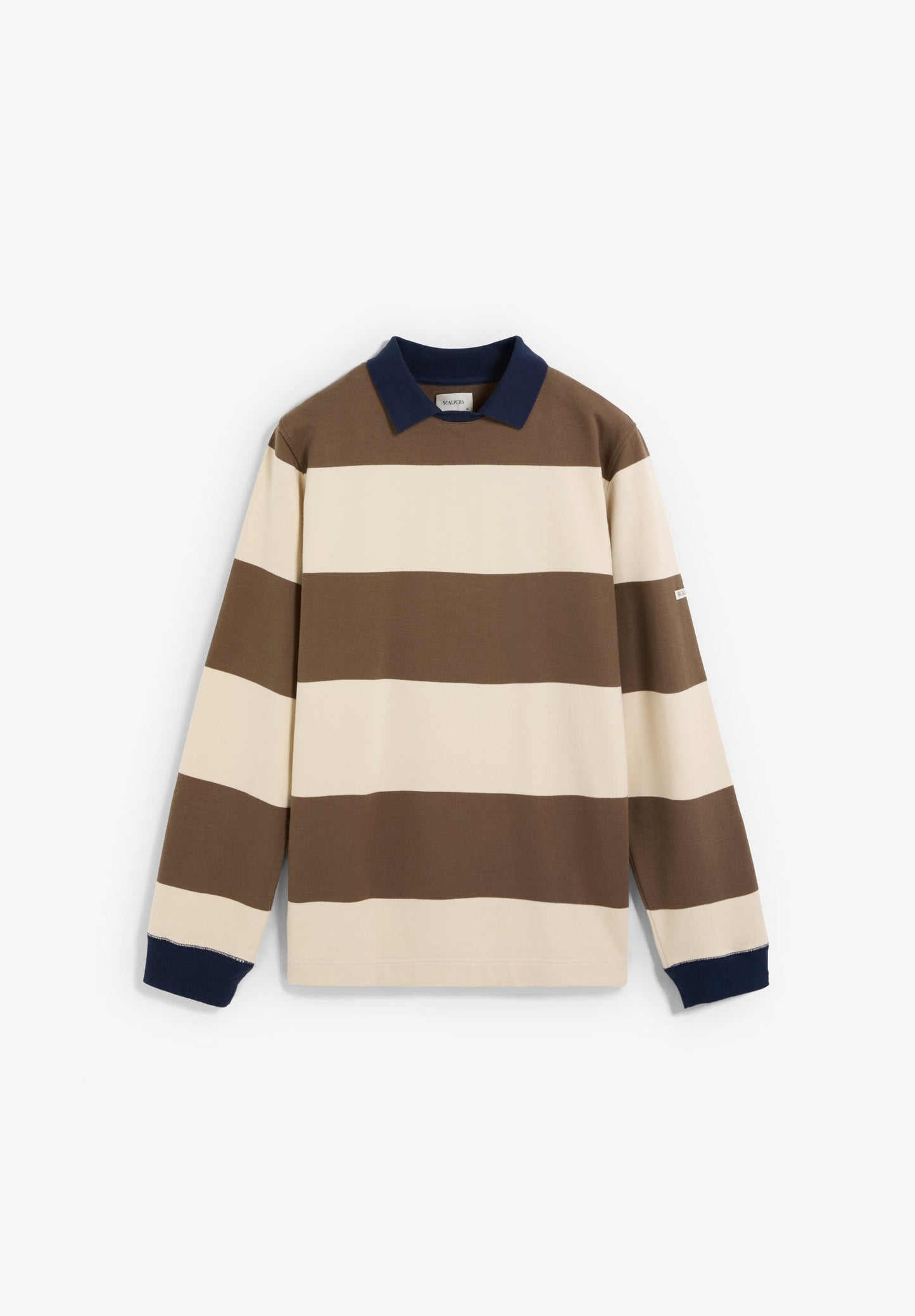 STRIPED SWEATSHIRT WITH CONTRAST COLLAR