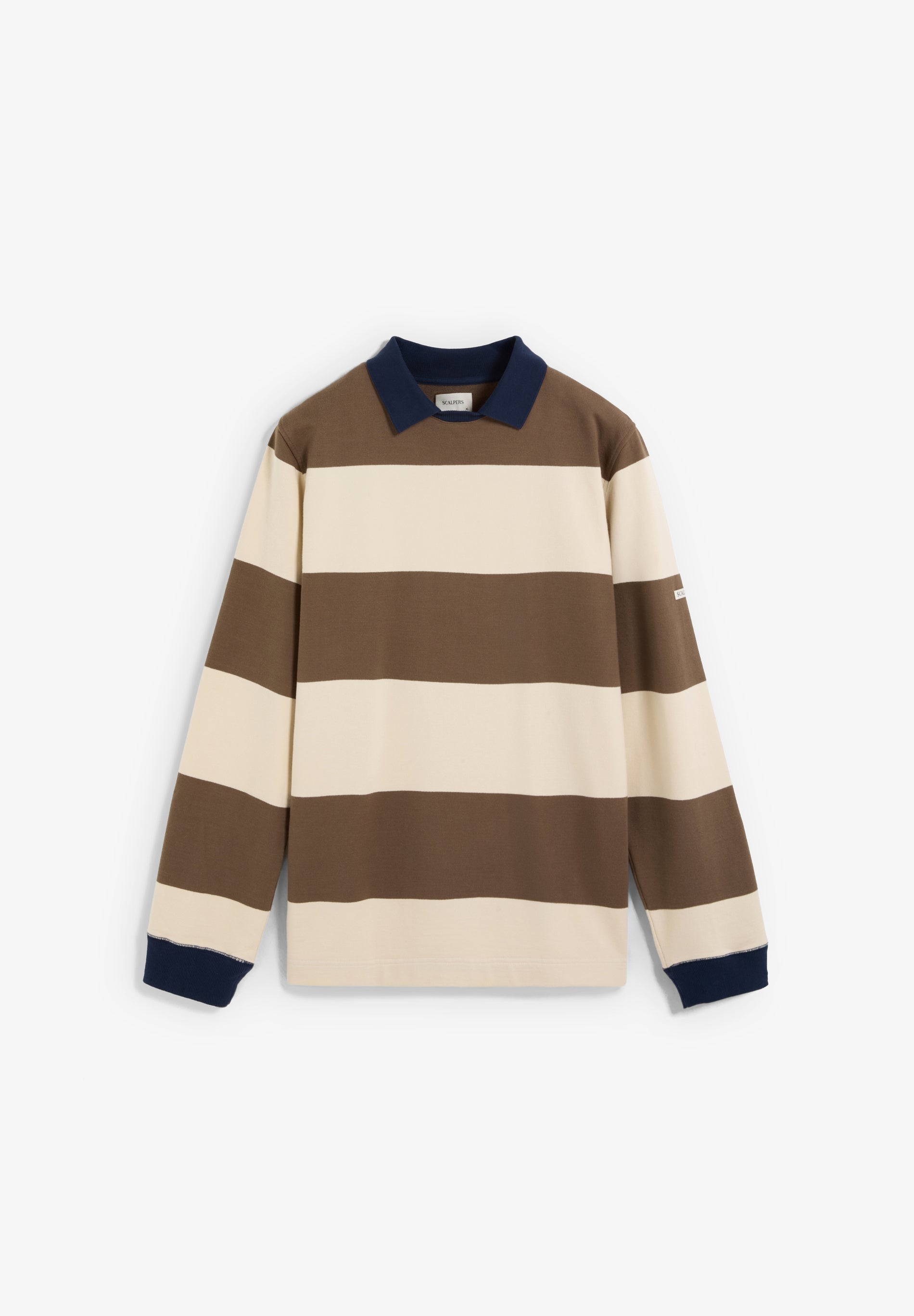 STRIPED SWEATSHIRT WITH CONTRAST COLLAR