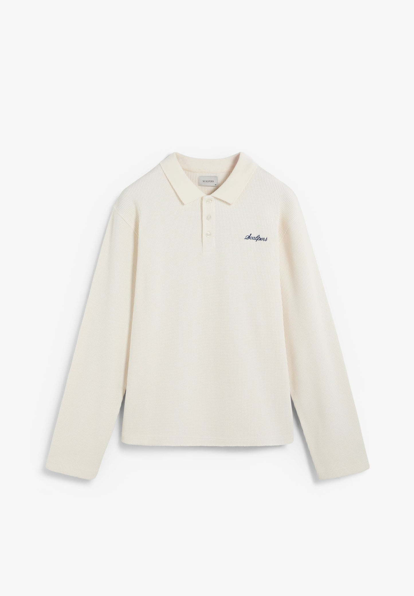 WAFFLE POLO SHIRT-STYLE SWEATSHIRT