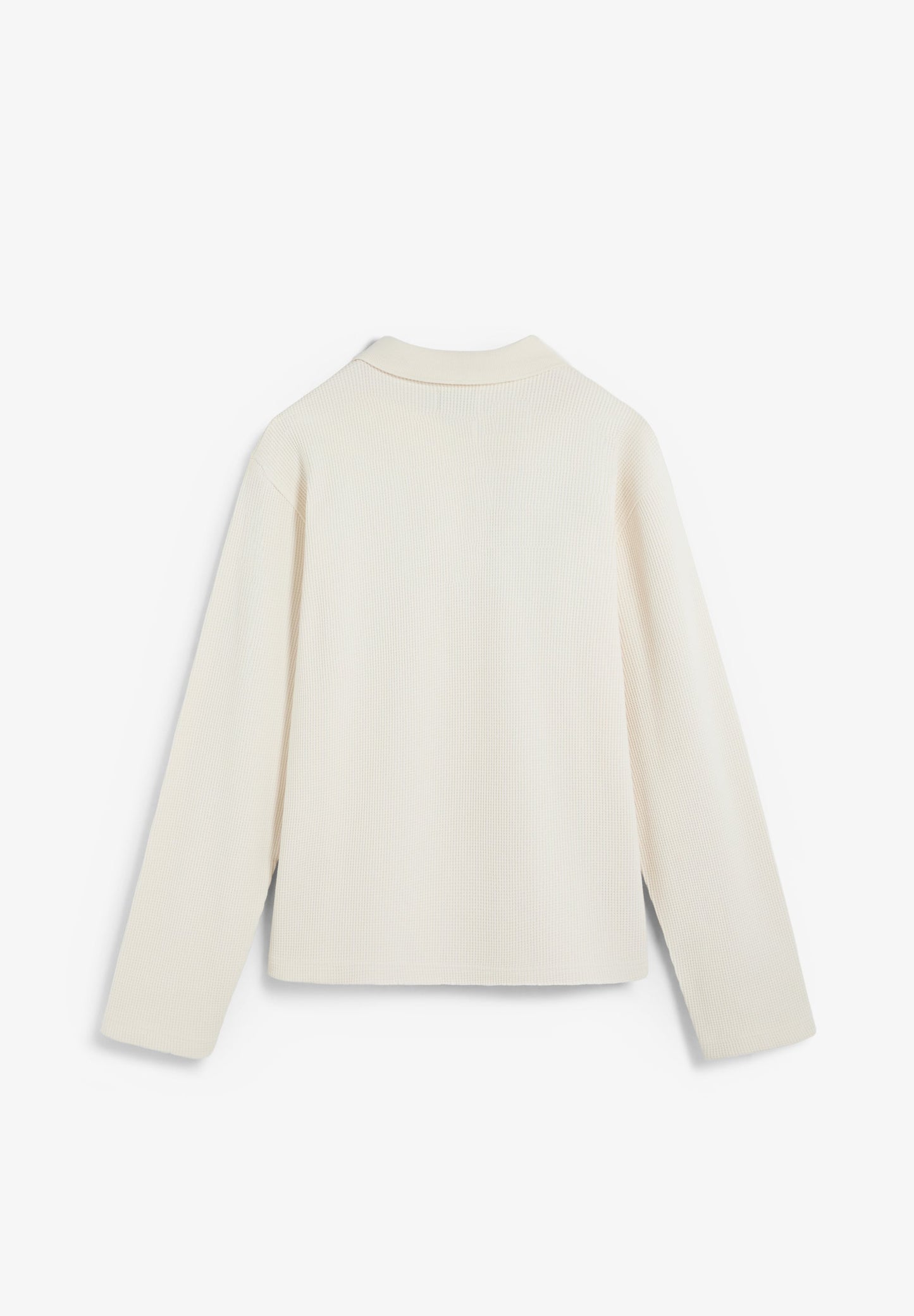 WAFFLE POLO SHIRT-STYLE SWEATSHIRT