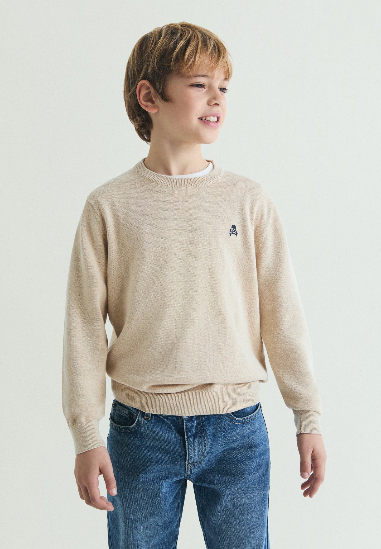 ROUND NECK COTTON SWEATER