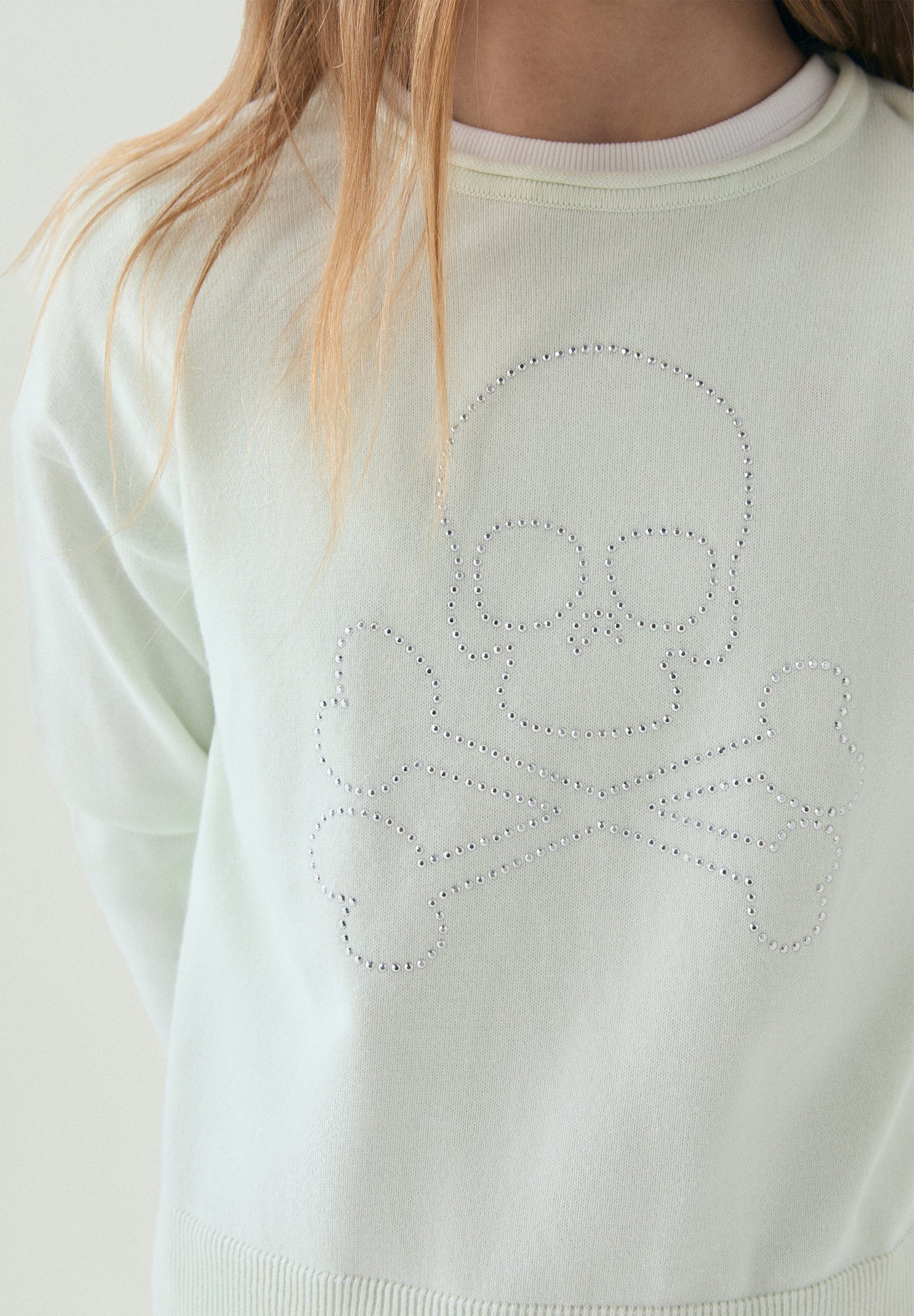SWEATER WITH STUDDED SKULL