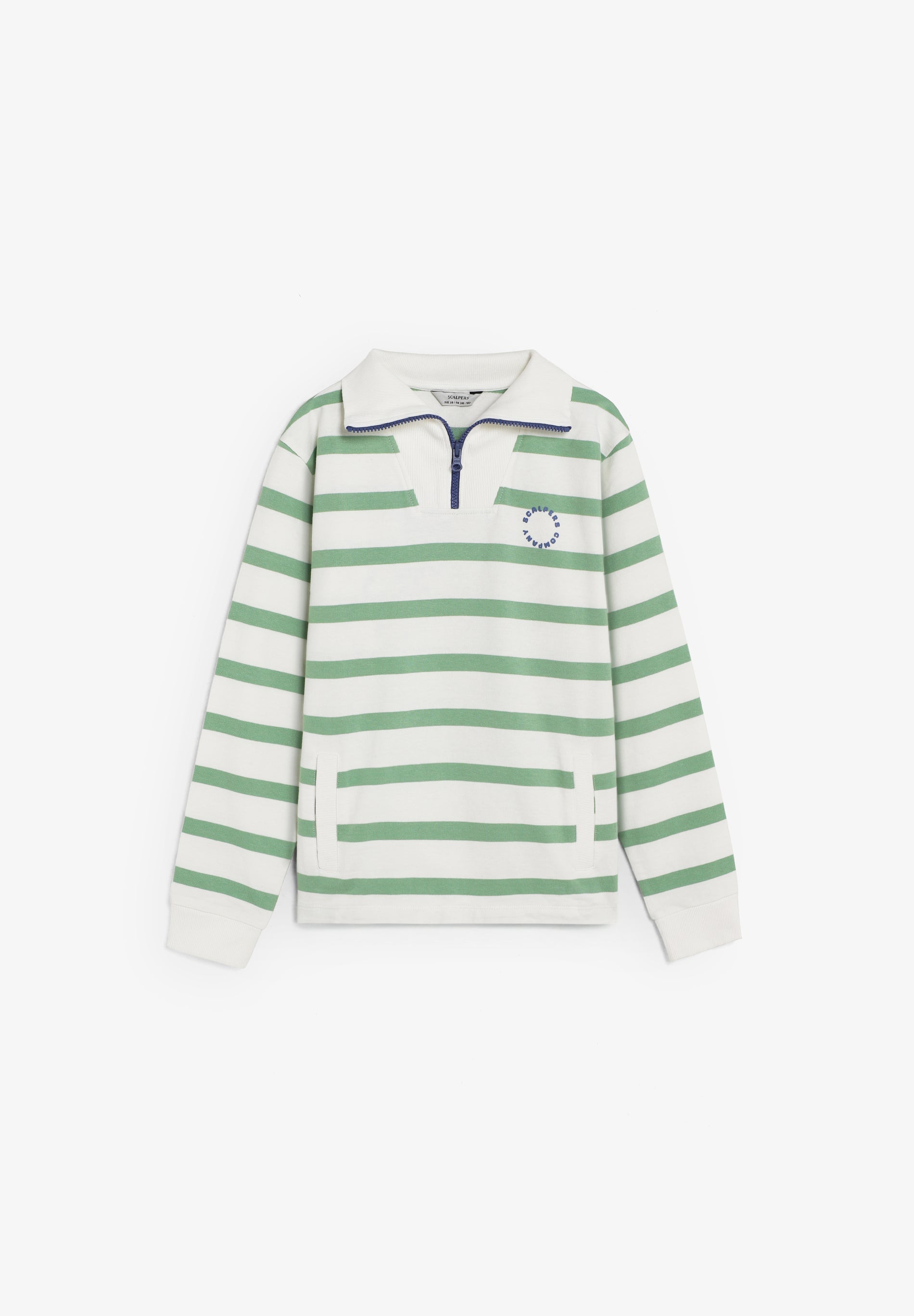 STRIPED SWEATSHIRT WITH POLO SHIRT COLLAR