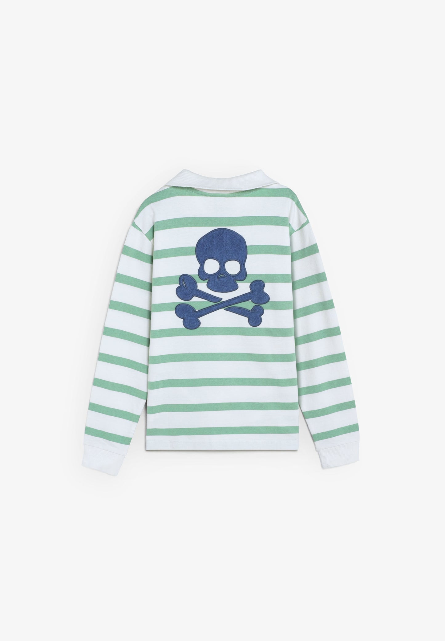 STRIPED SWEATSHIRT WITH POLO SHIRT COLLAR
