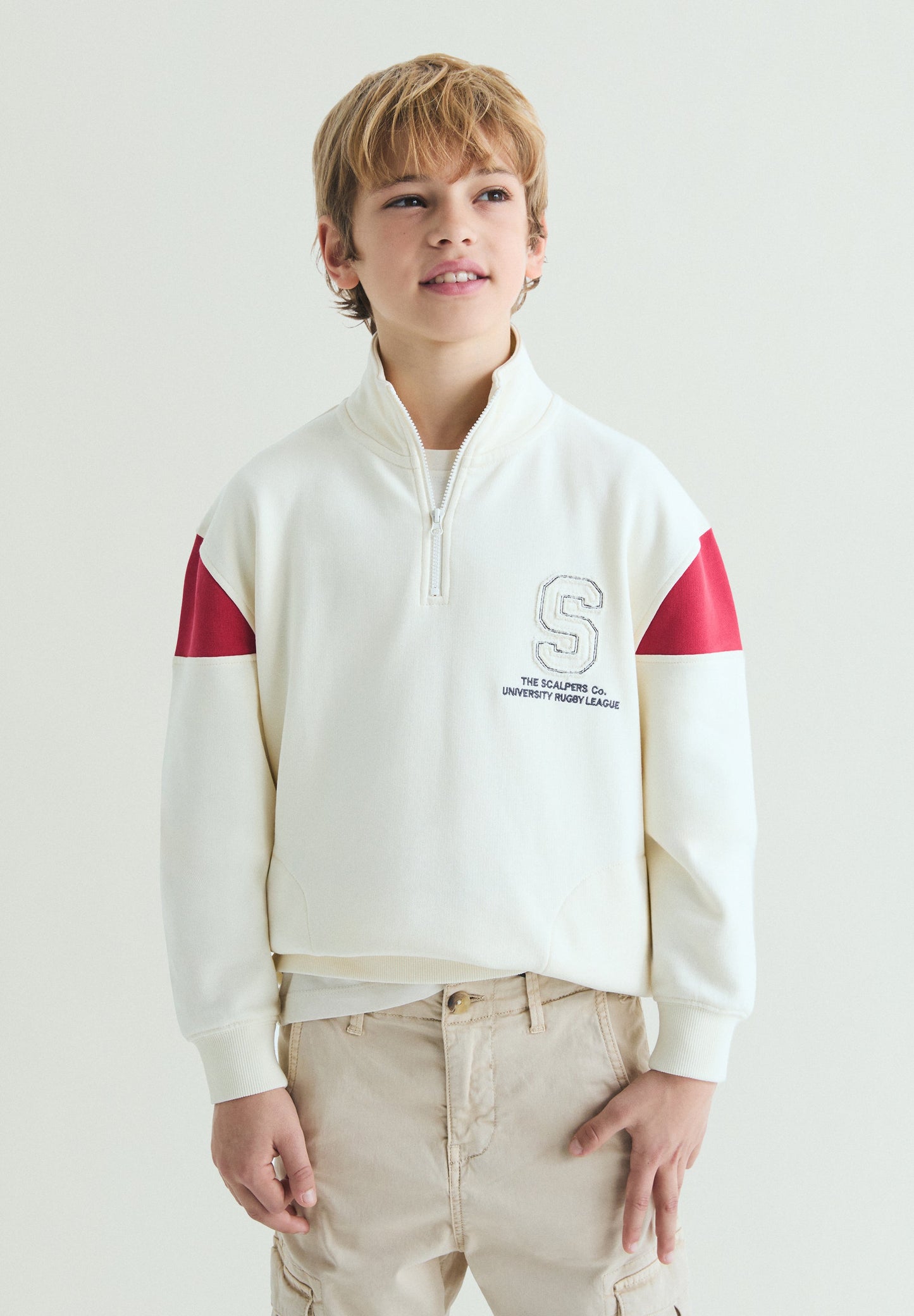 HIGH NECK ZIP-UP SWEATSHIRT