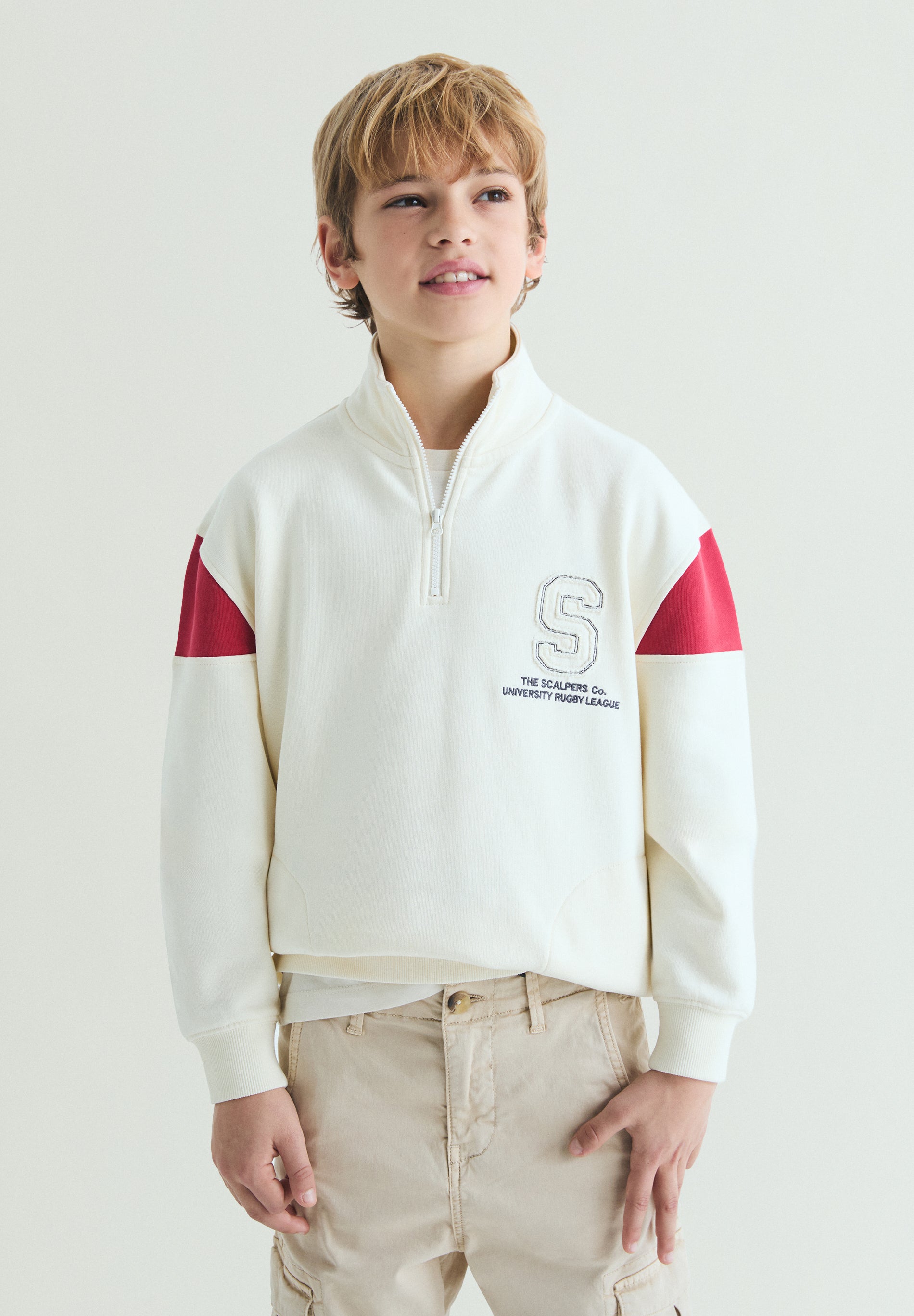 HIGH NECK ZIP-UP SWEATSHIRT
