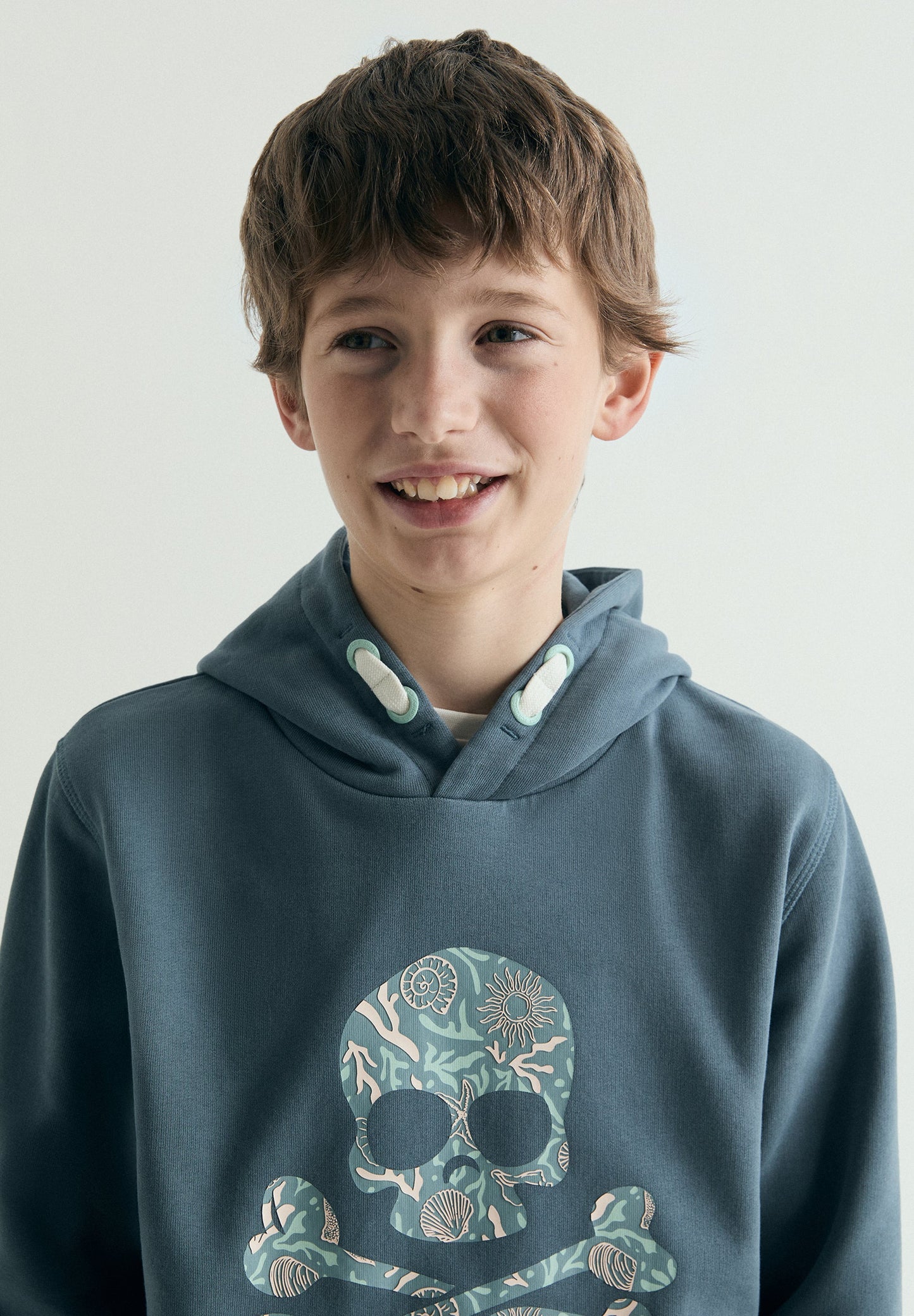 PRINTED SKULL DETAIL HOODIE