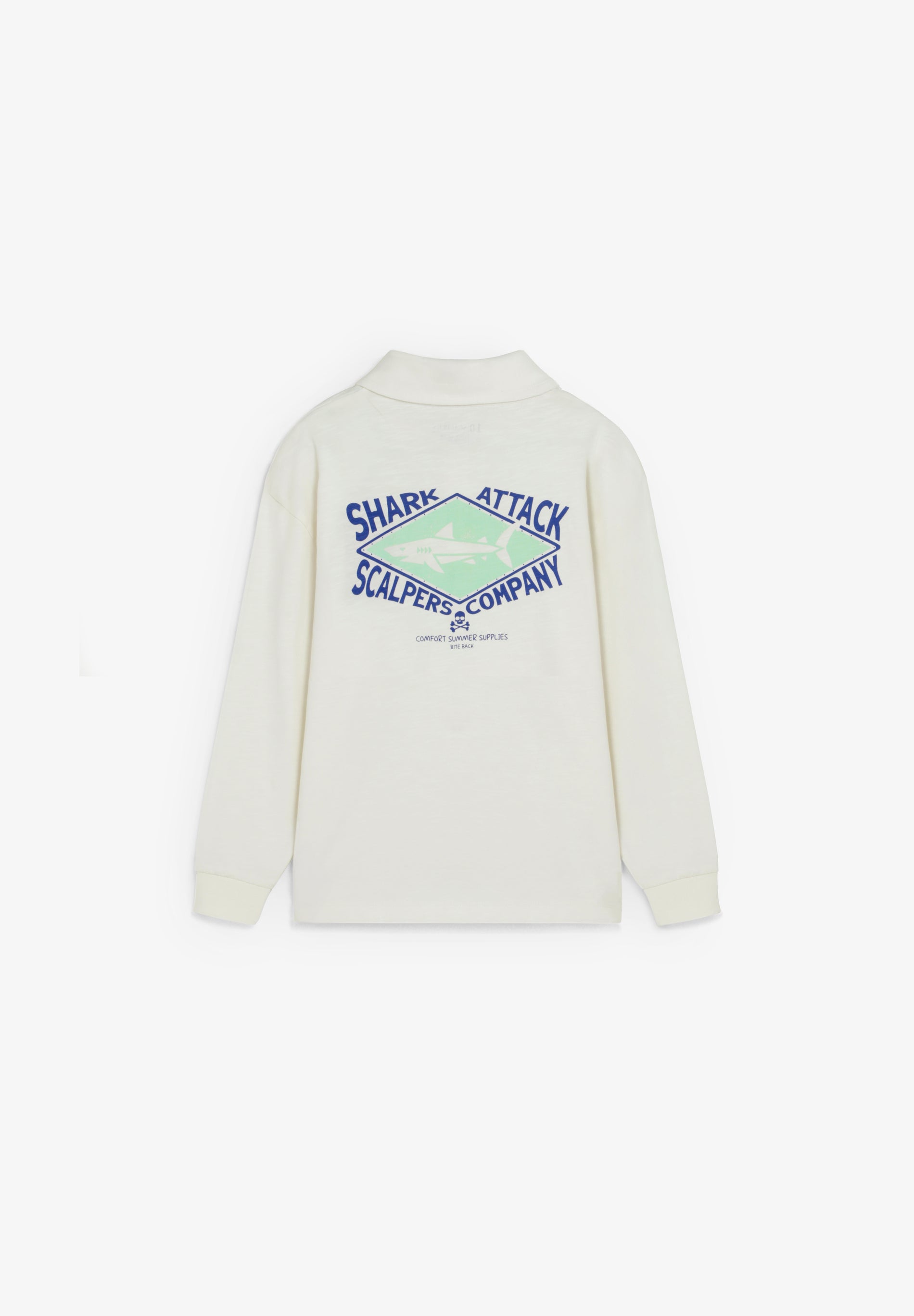 POLO MET CONTRASTERENDE PRINT EN LANGE MOUW