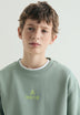SWEATSHIRT WITH BACK PRINT AND POCKET