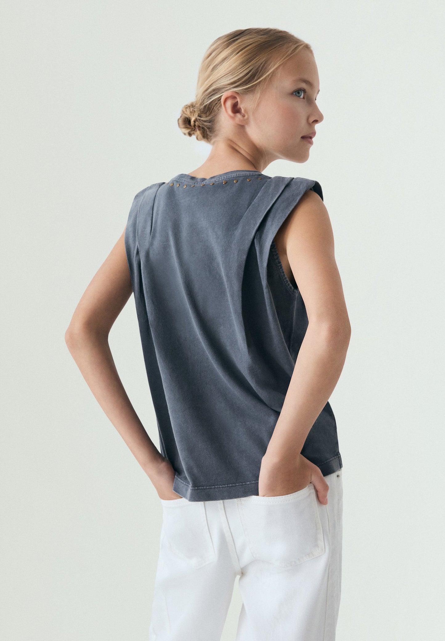 SLEEVELESS T-SHIRT WITH STUDS