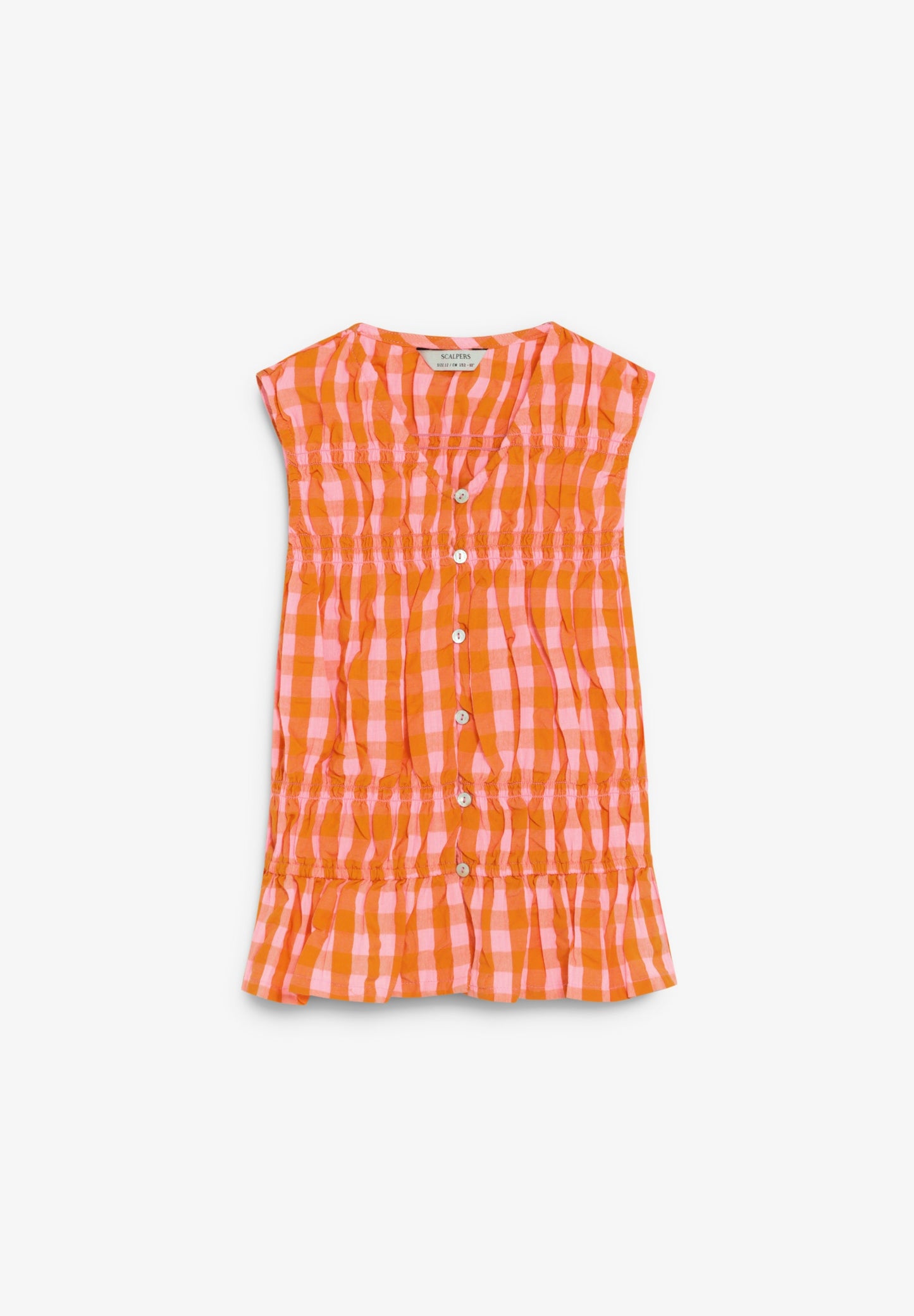 GATHERED GINGHAM TOP