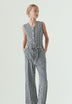 BELTED GINGHAM JUMPSUIT
