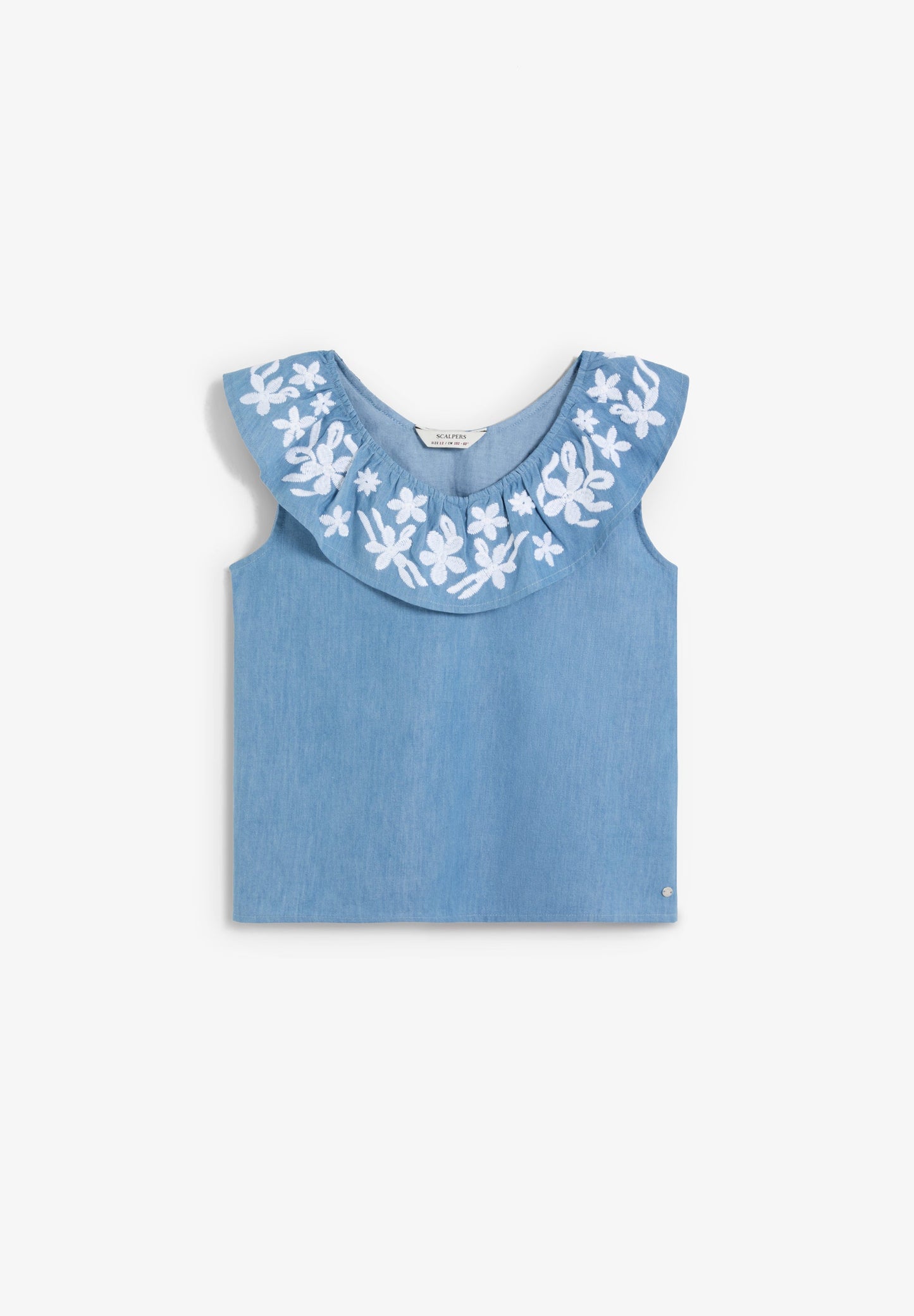 EMBROIDERED DENIM BLOUSE