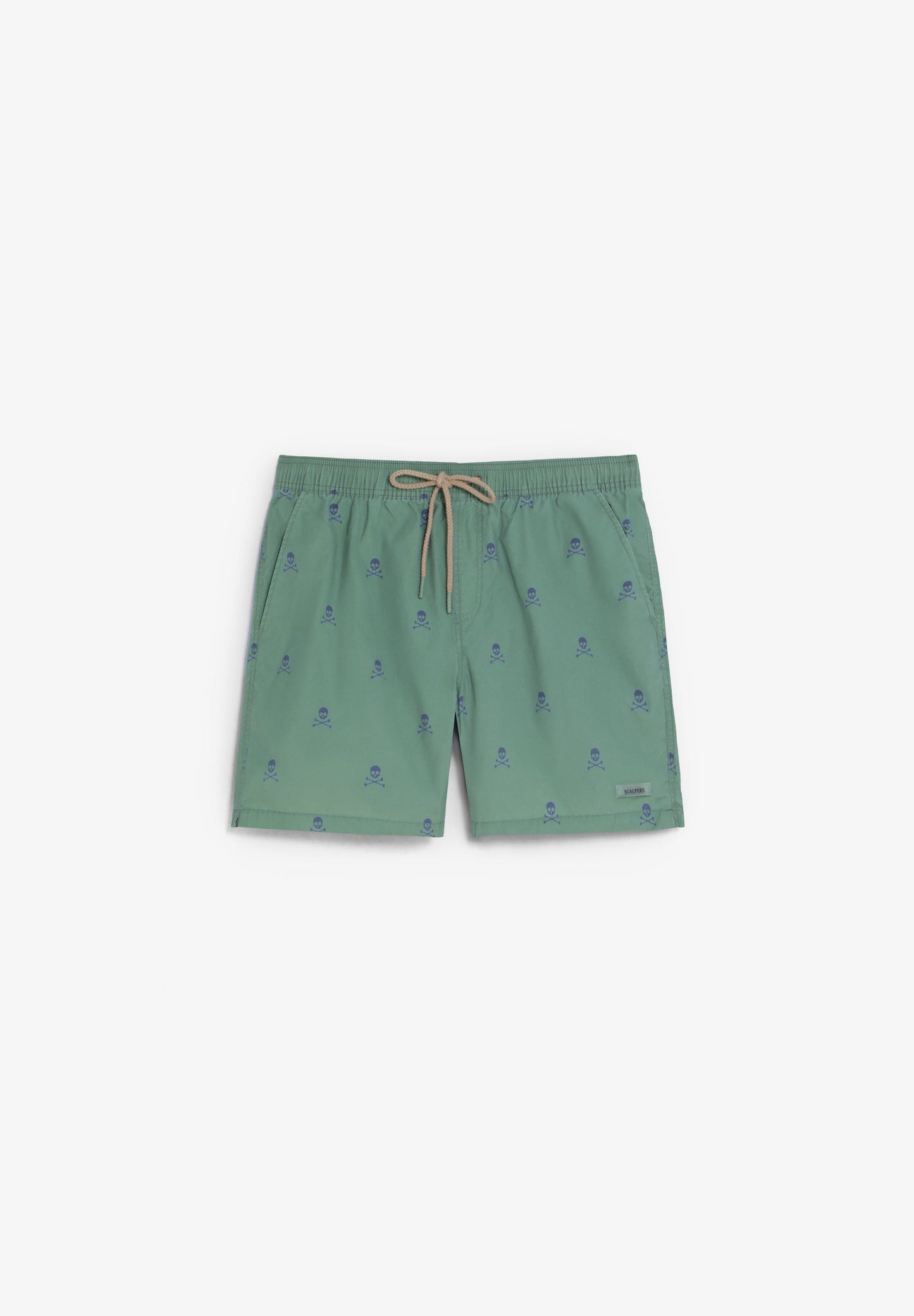 CONTRAST SKULL SWIMMING TRUNKS