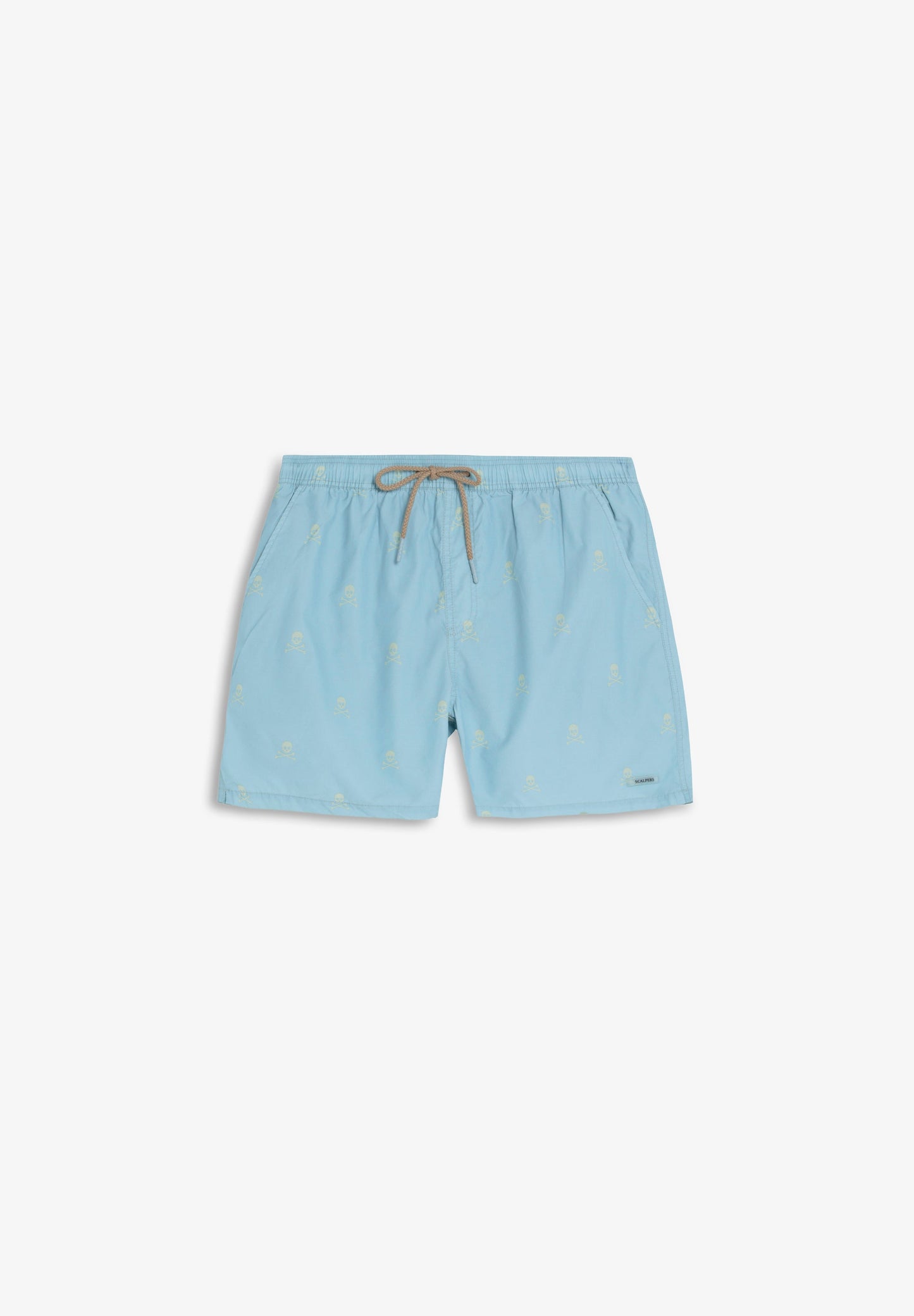 CONTRAST SKULL SWIMMING TRUNKS