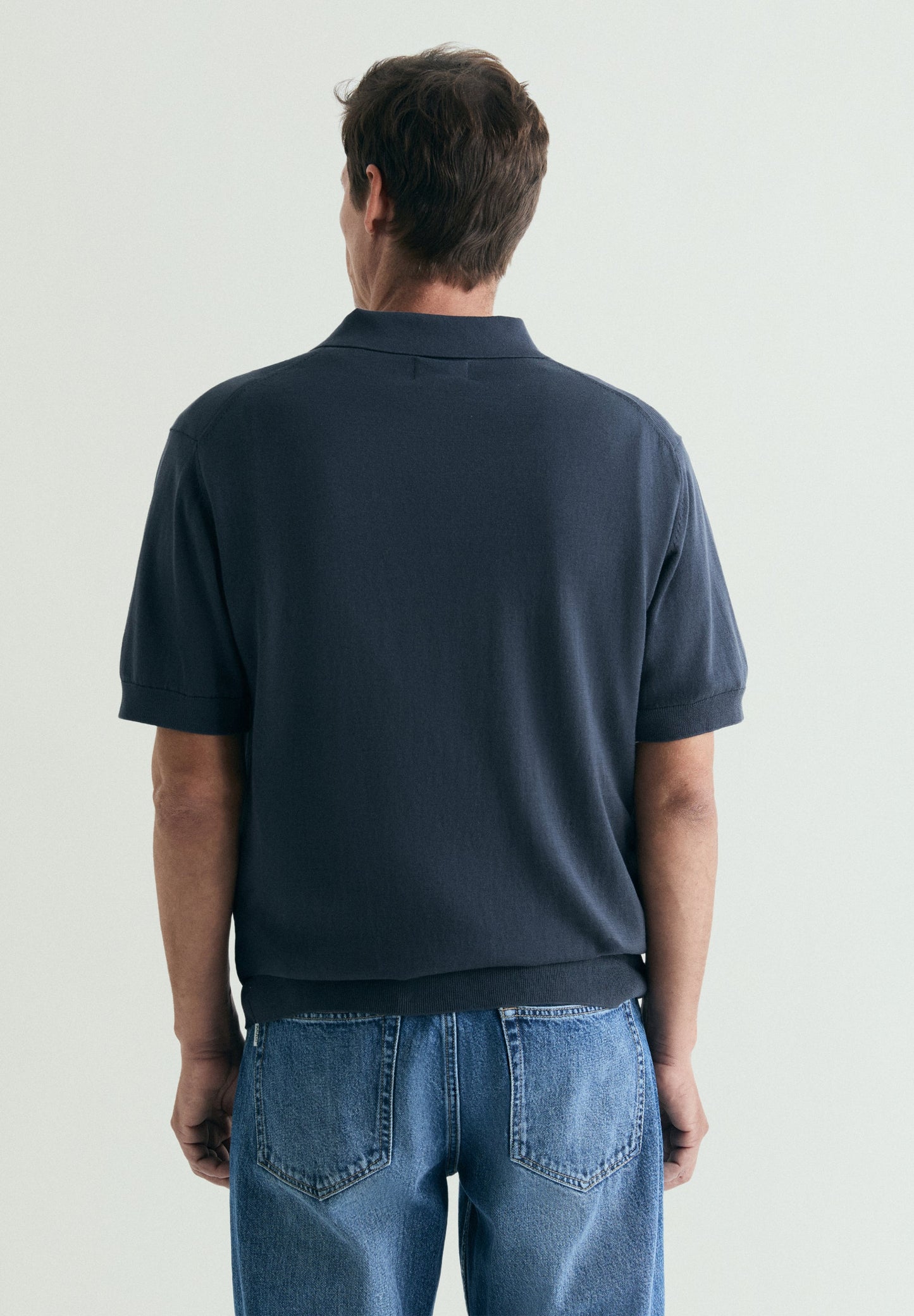 FINE-KNIT SKULL POLO SHIRT