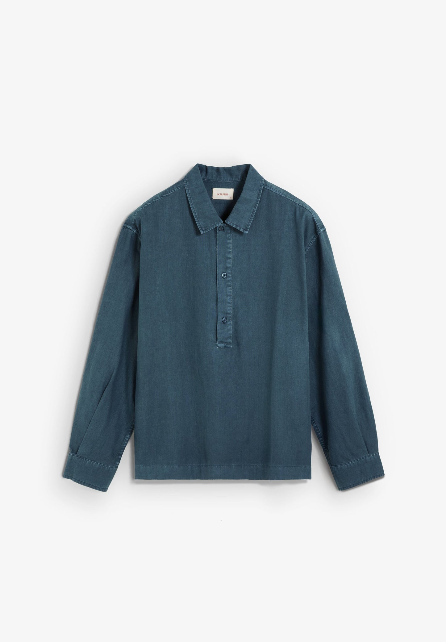 LINEN LOOSE FIT POLO SHIRT
