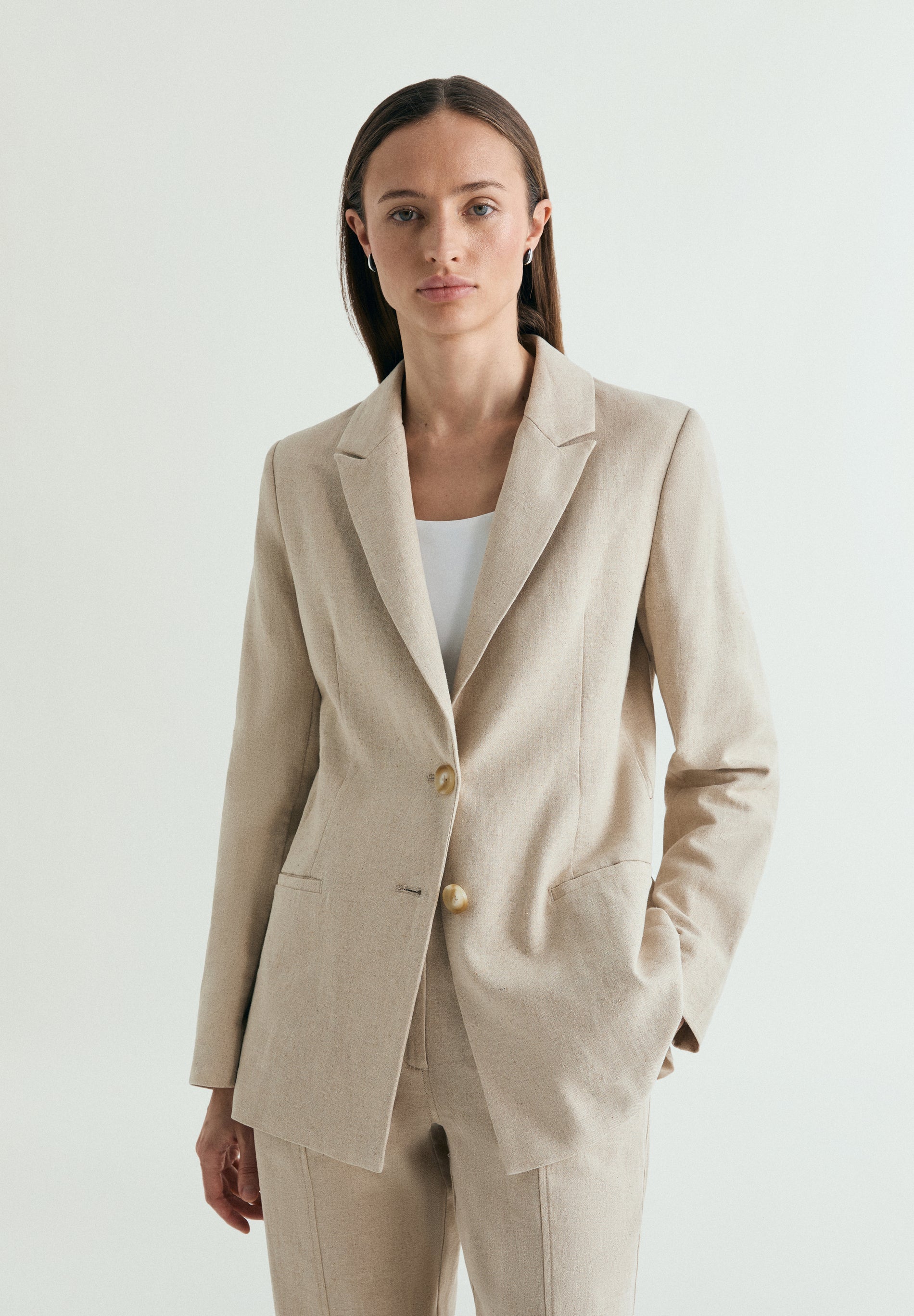 BLAZER WITH PERFORATED BELT