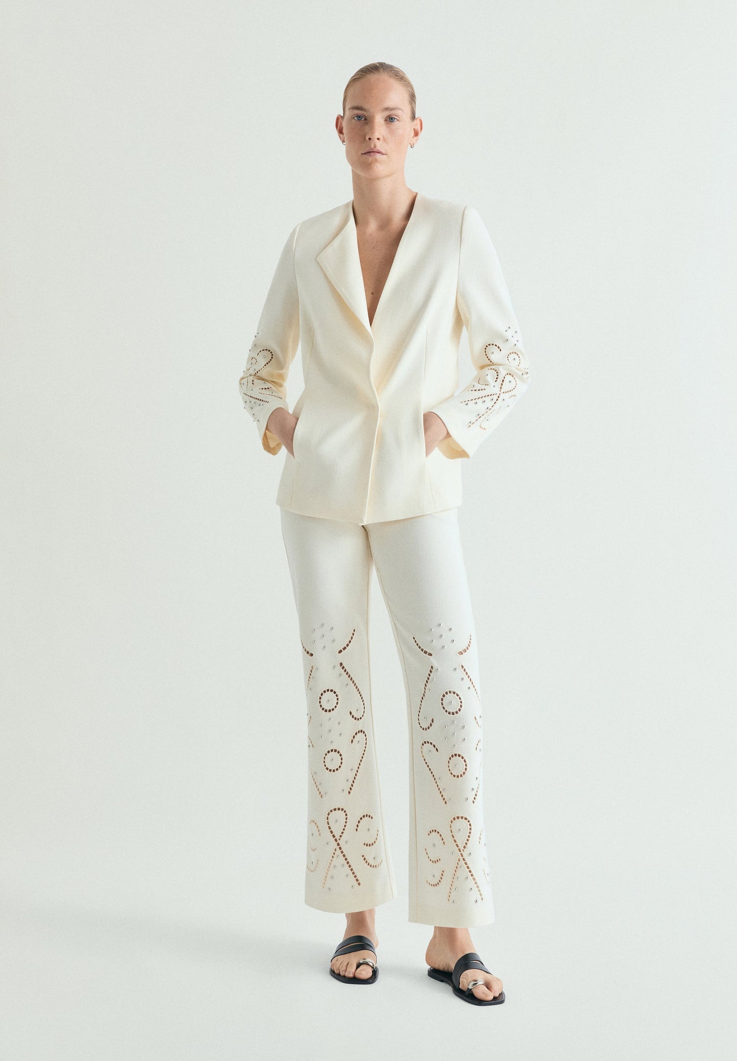 BLAZER WITH PERFORATED DETAILS