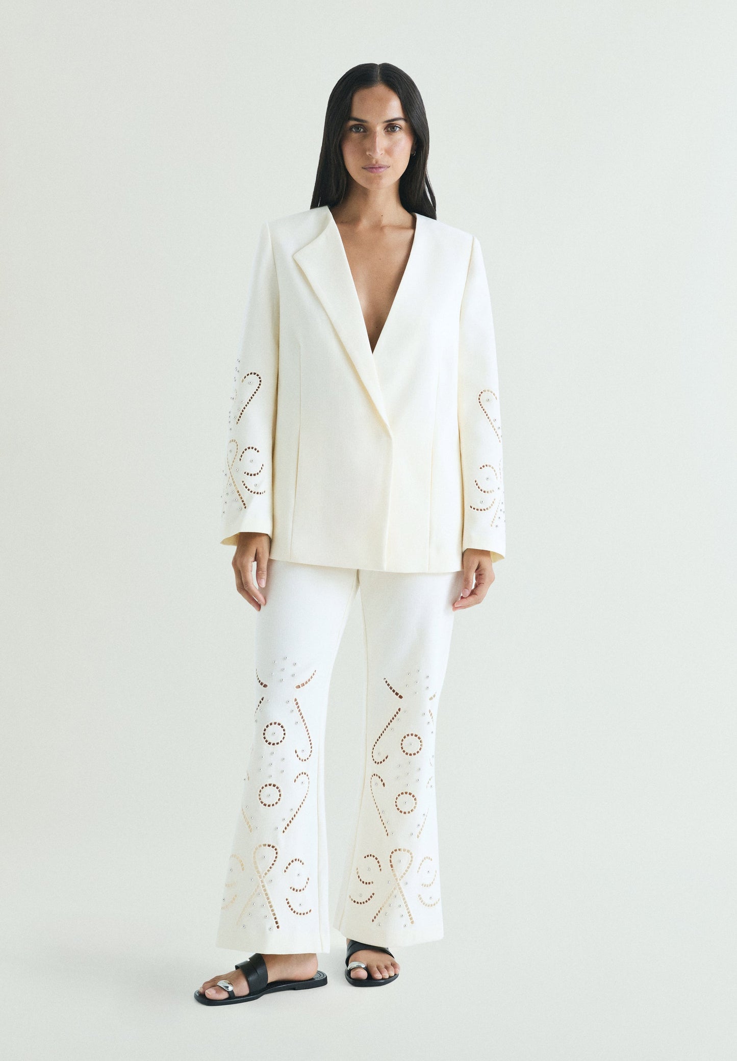 BLAZER WITH PERFORATED DETAILS