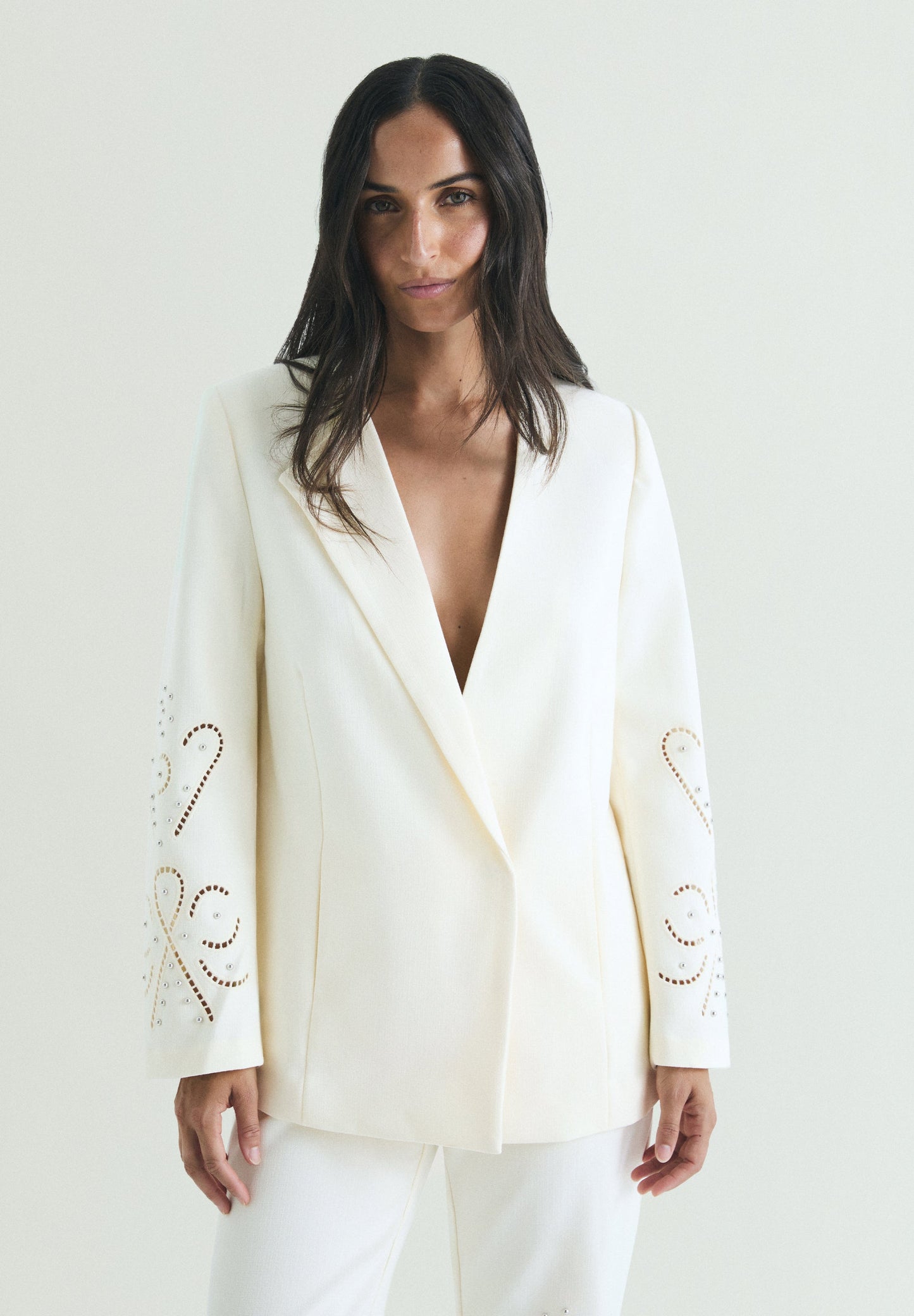 BLAZER WITH PERFORATED DETAILS