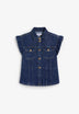 DENIM SHIRT WITH RUFFLED SLEEVE