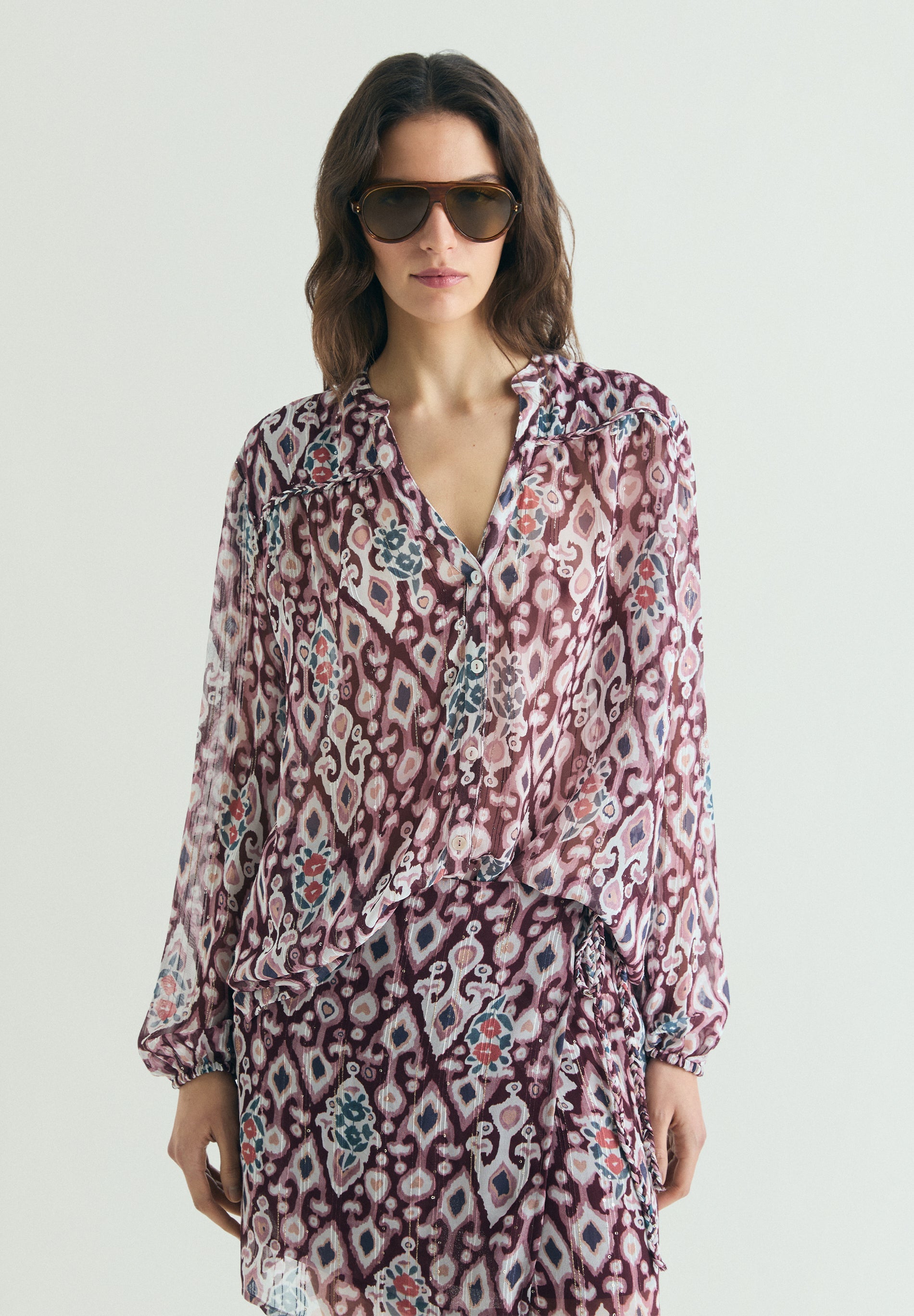 PRINTED FLOWING BLOUSE