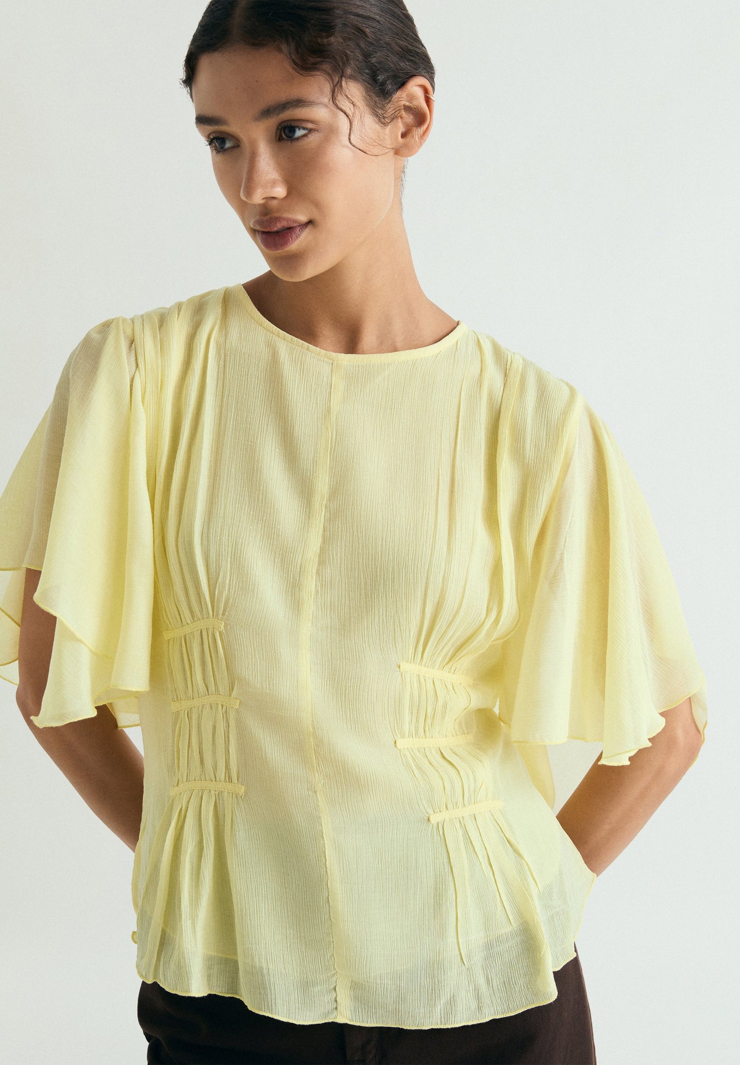 FLOWING GATHERED BLOUSE