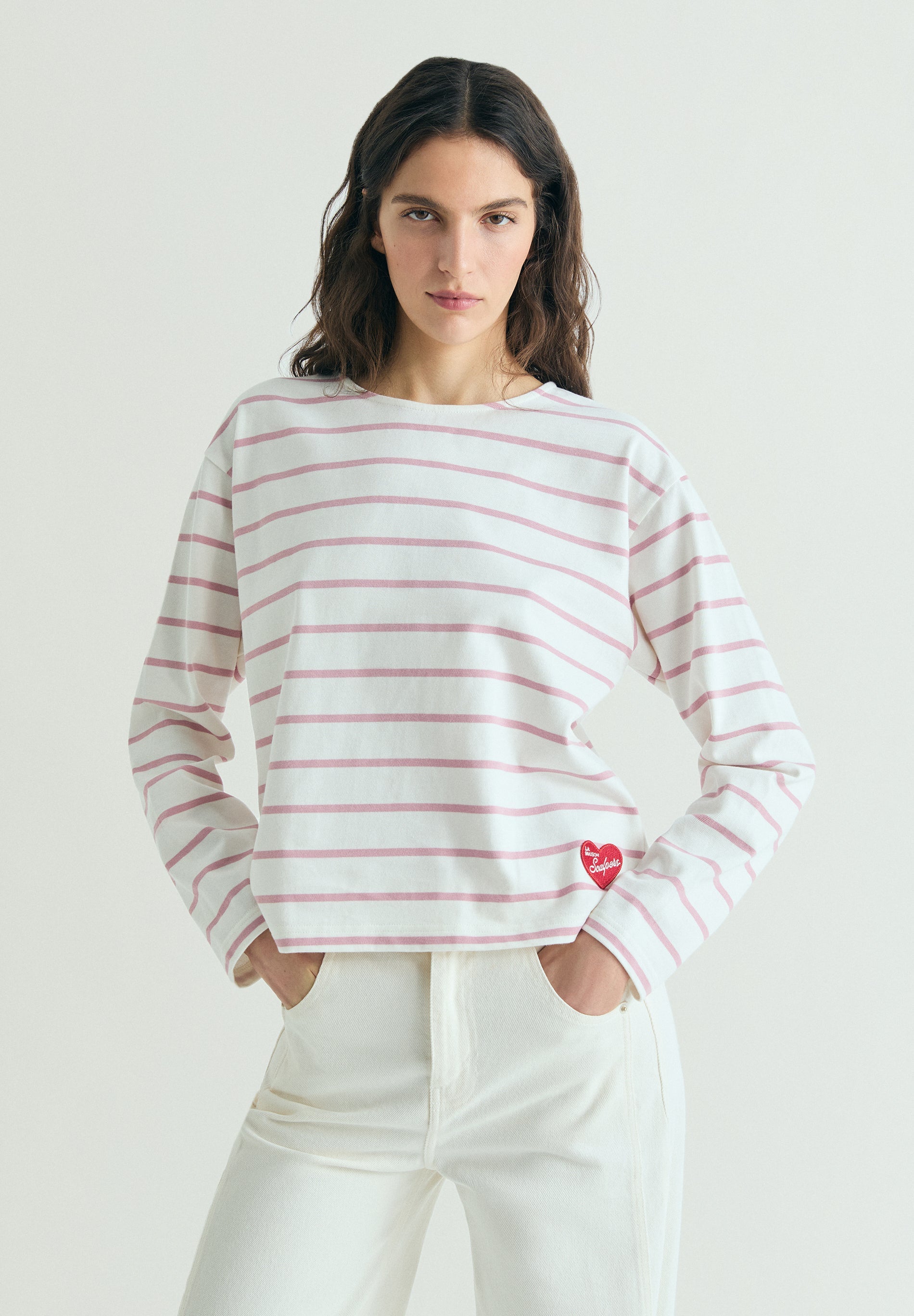STRIPED T-SHIRT WITH PATCH