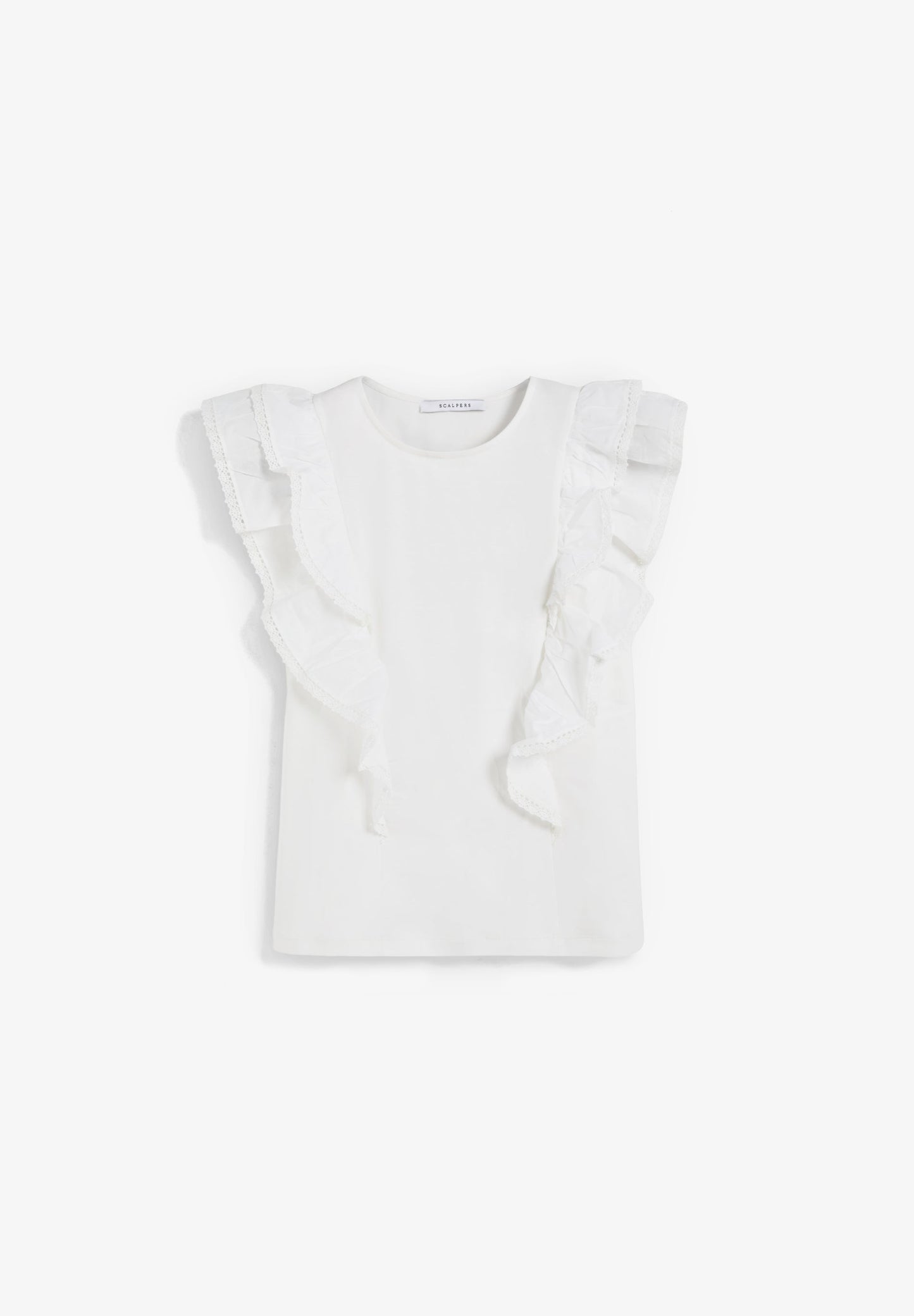 COTTON RUFFLES T-SHIRT
