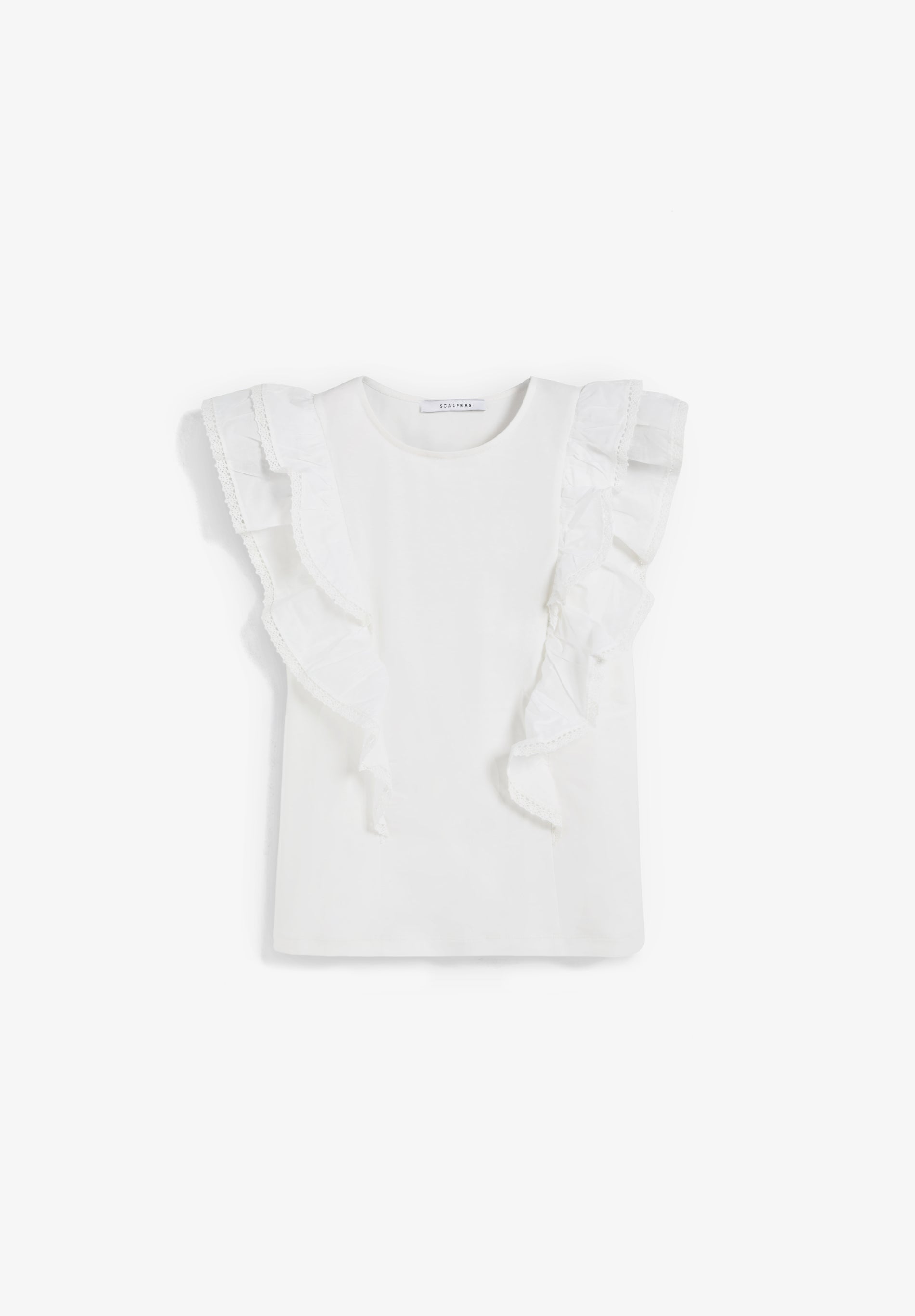 COTTON RUFFLES T-SHIRT