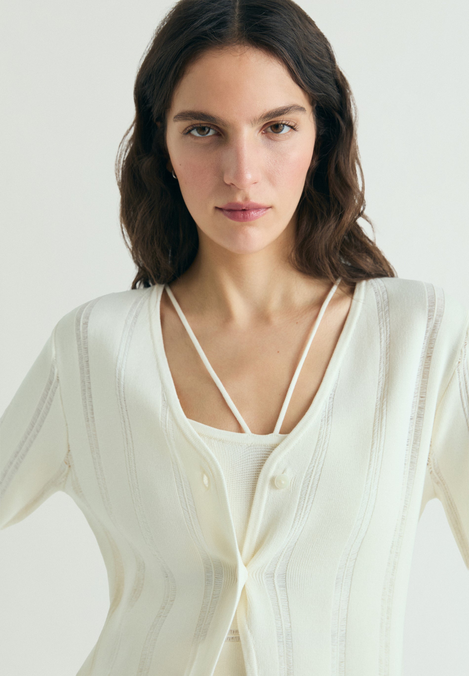 BIAS-CUT KNIT CARDIGAN