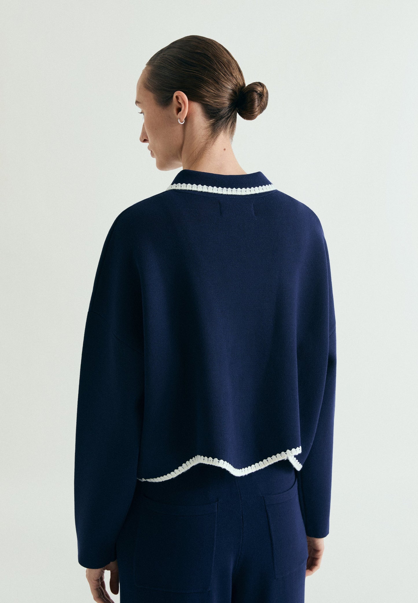 CONTRAST FINE KNIT CARDIGAN