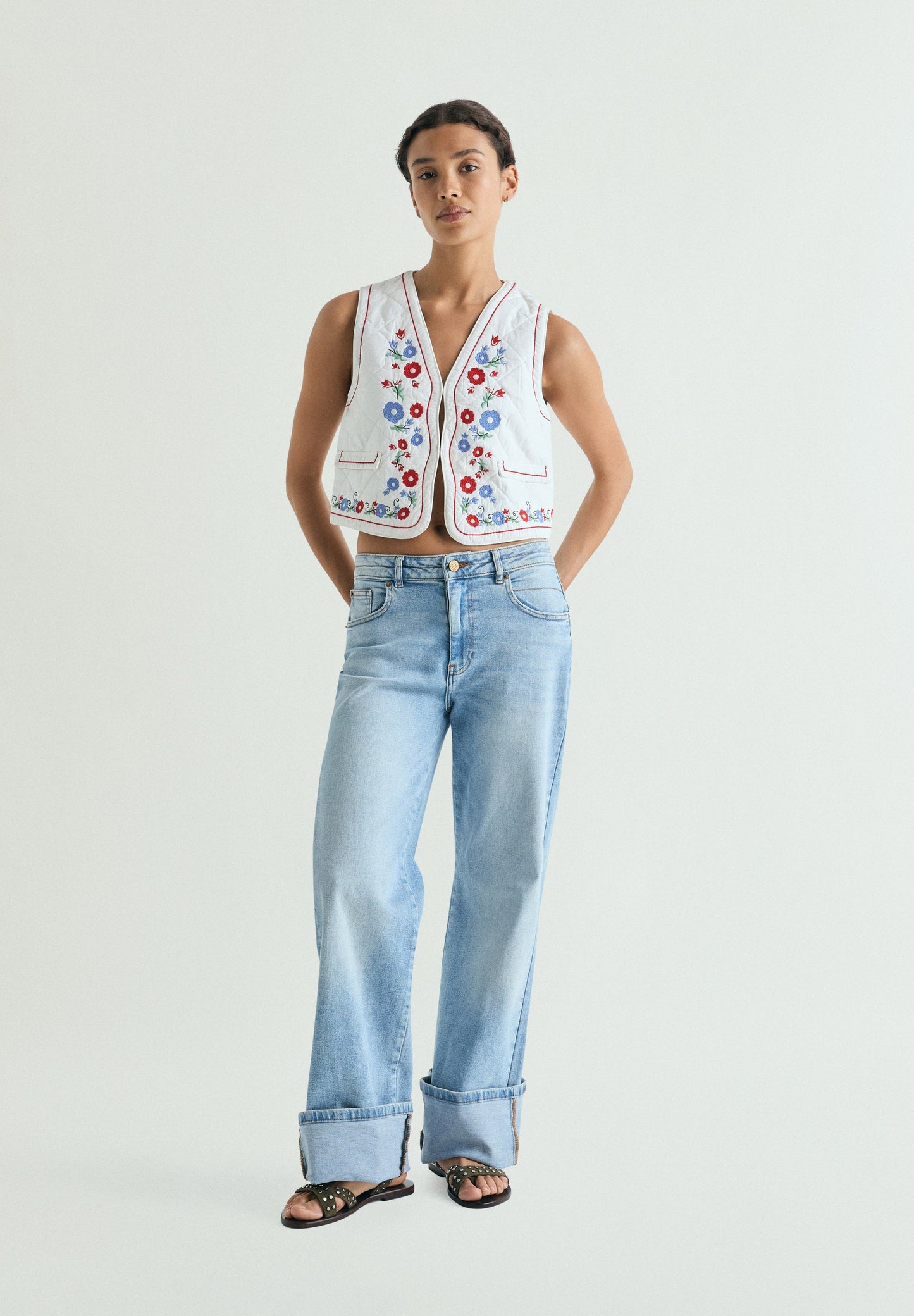 EMBROIDERED QUILTED WAISTCOAT