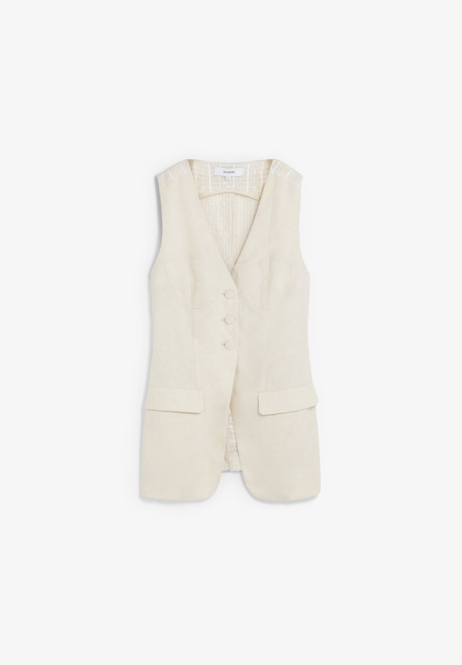 TEXTURED LINEN WAISTCOAT