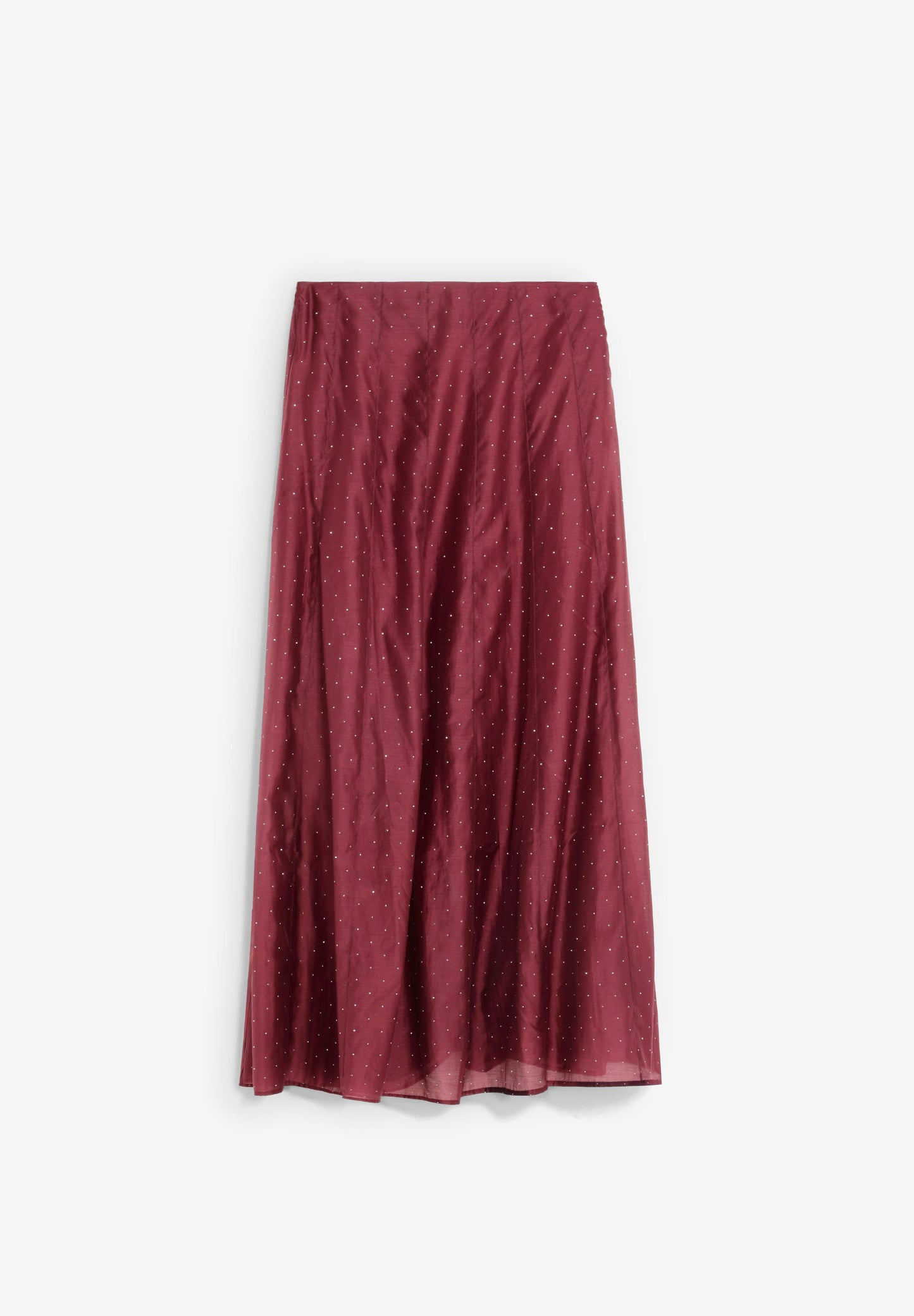SATIN SKIRT WITH RHINESTONES