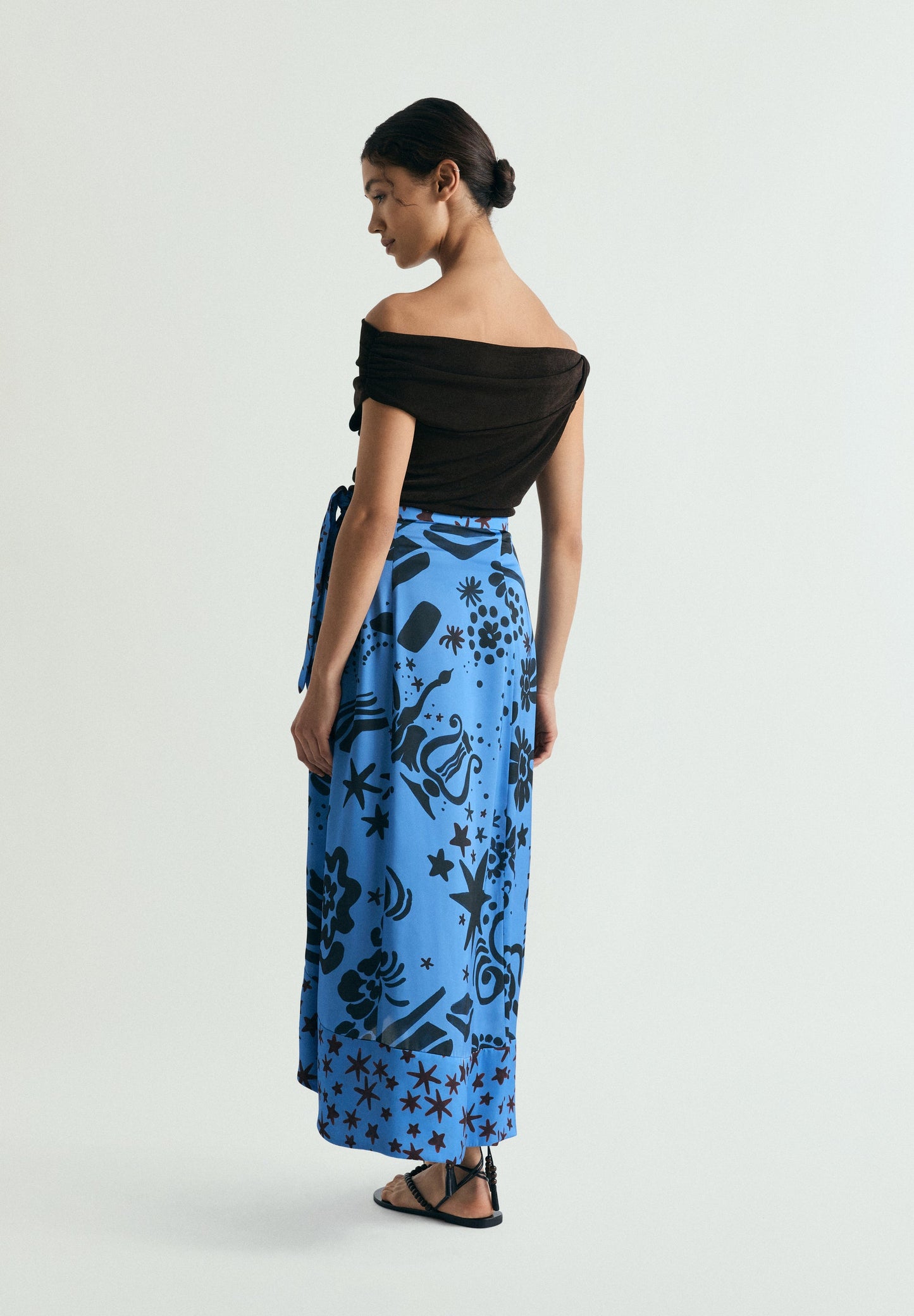 CONTRAST PRINT SKIRT