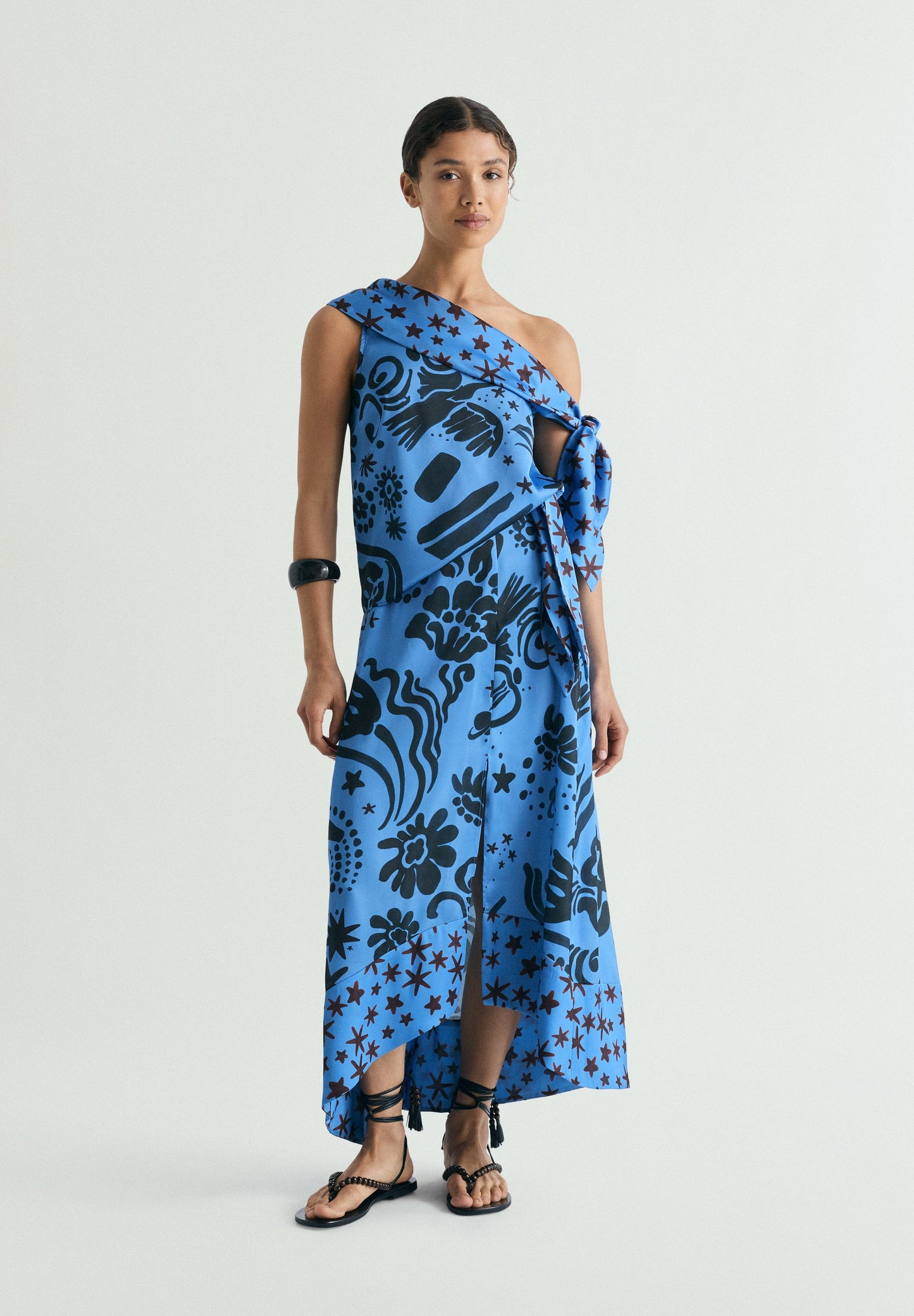 CONTRAST PRINT SKIRT
