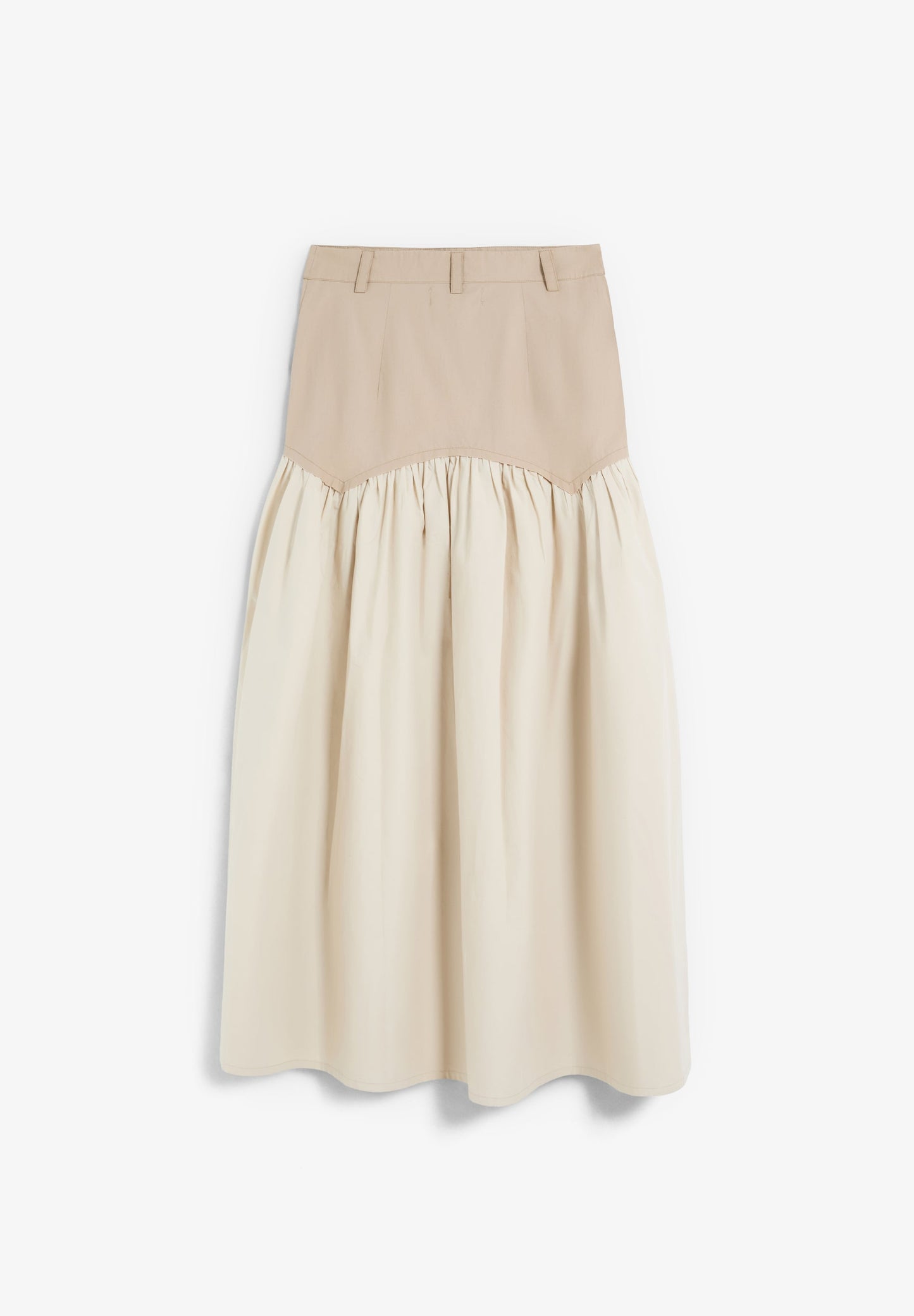 CONTRAST MIDI SKIRT