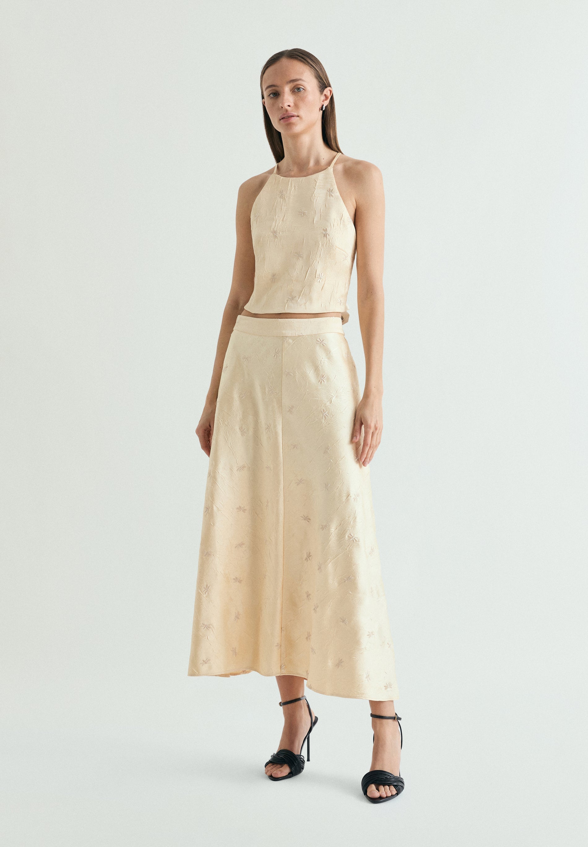 EMBROIDERED MIDI SKIRT