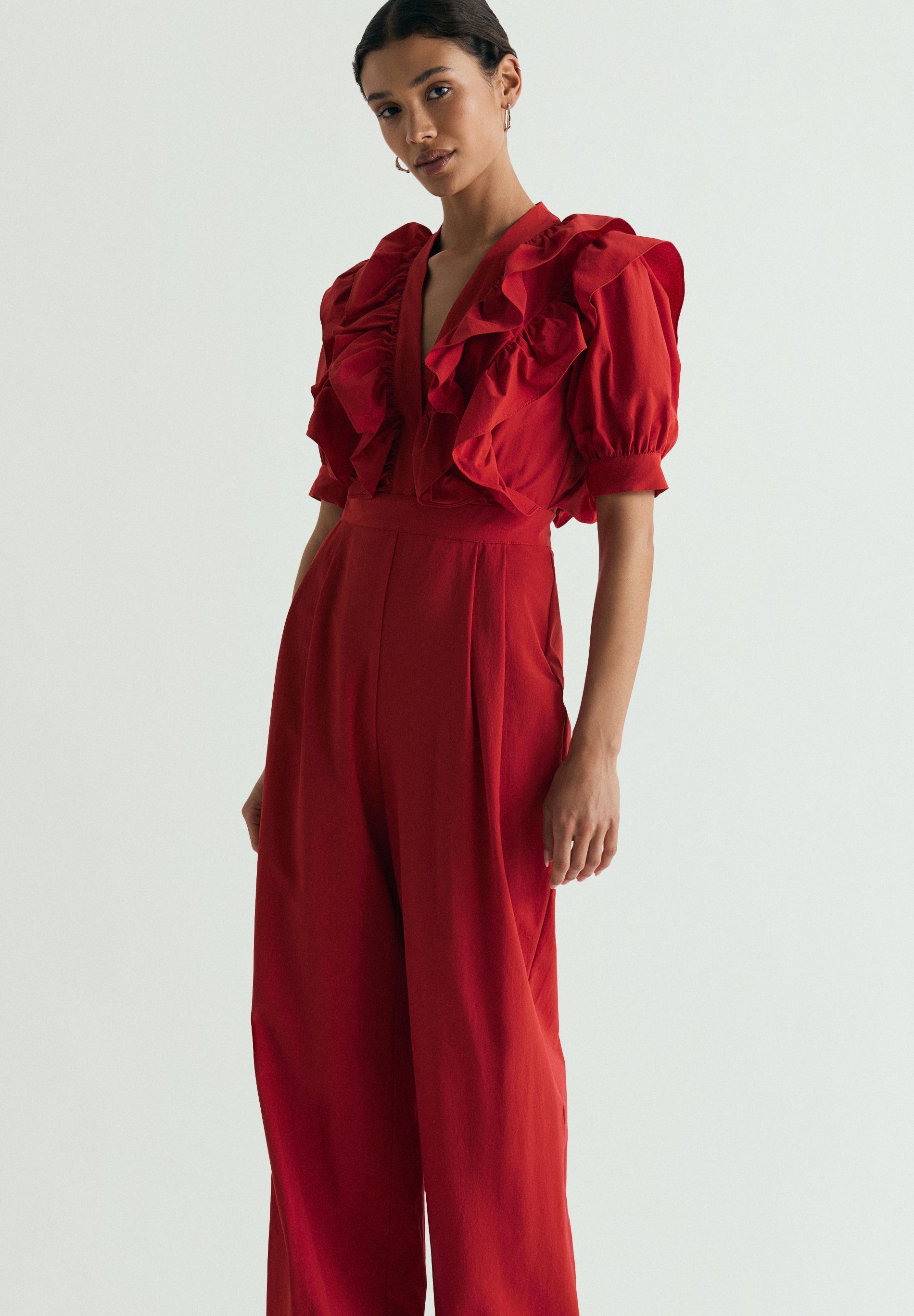 LONG JUMPSUIT WITH RUFFLES