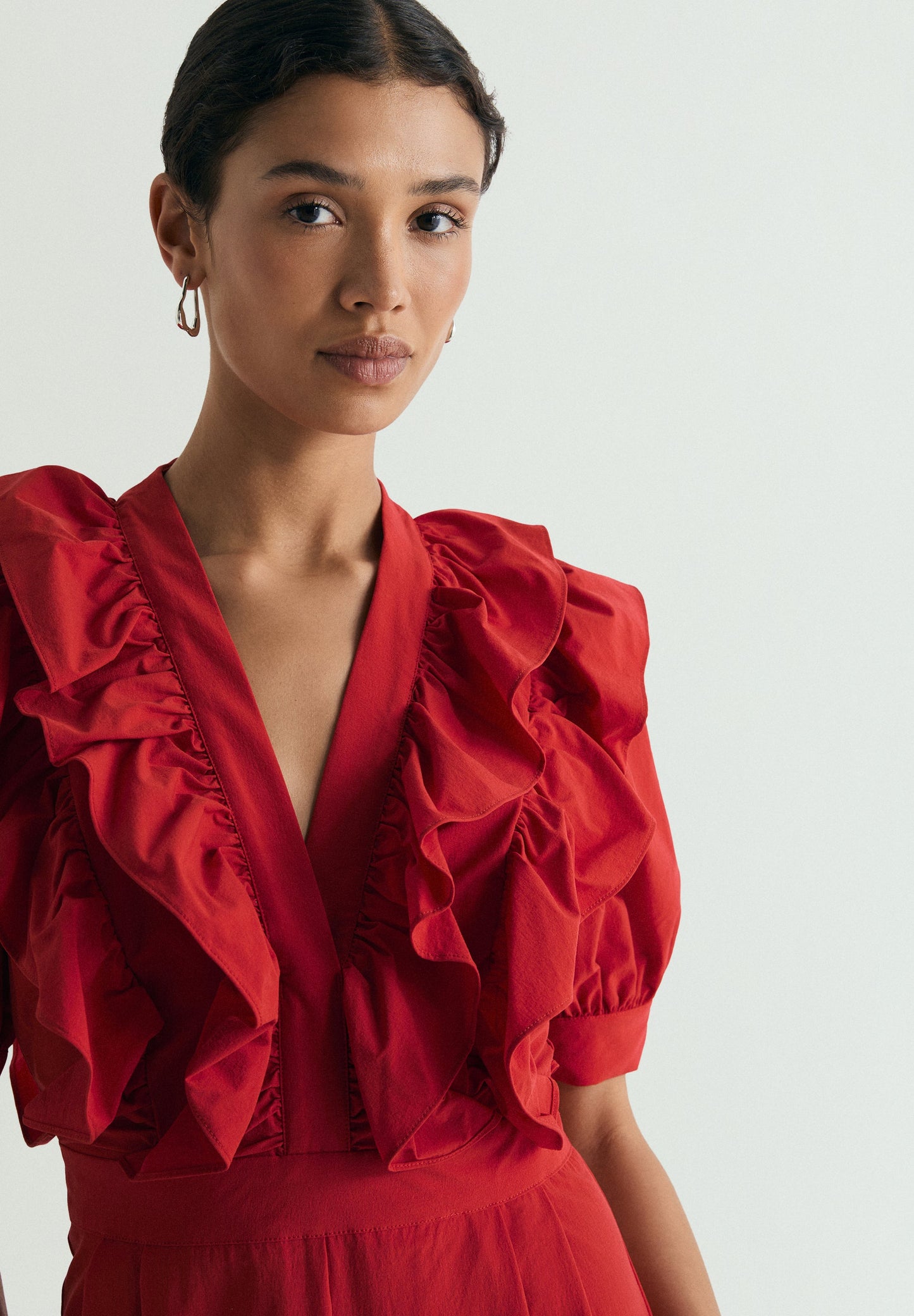 LONG JUMPSUIT WITH RUFFLES