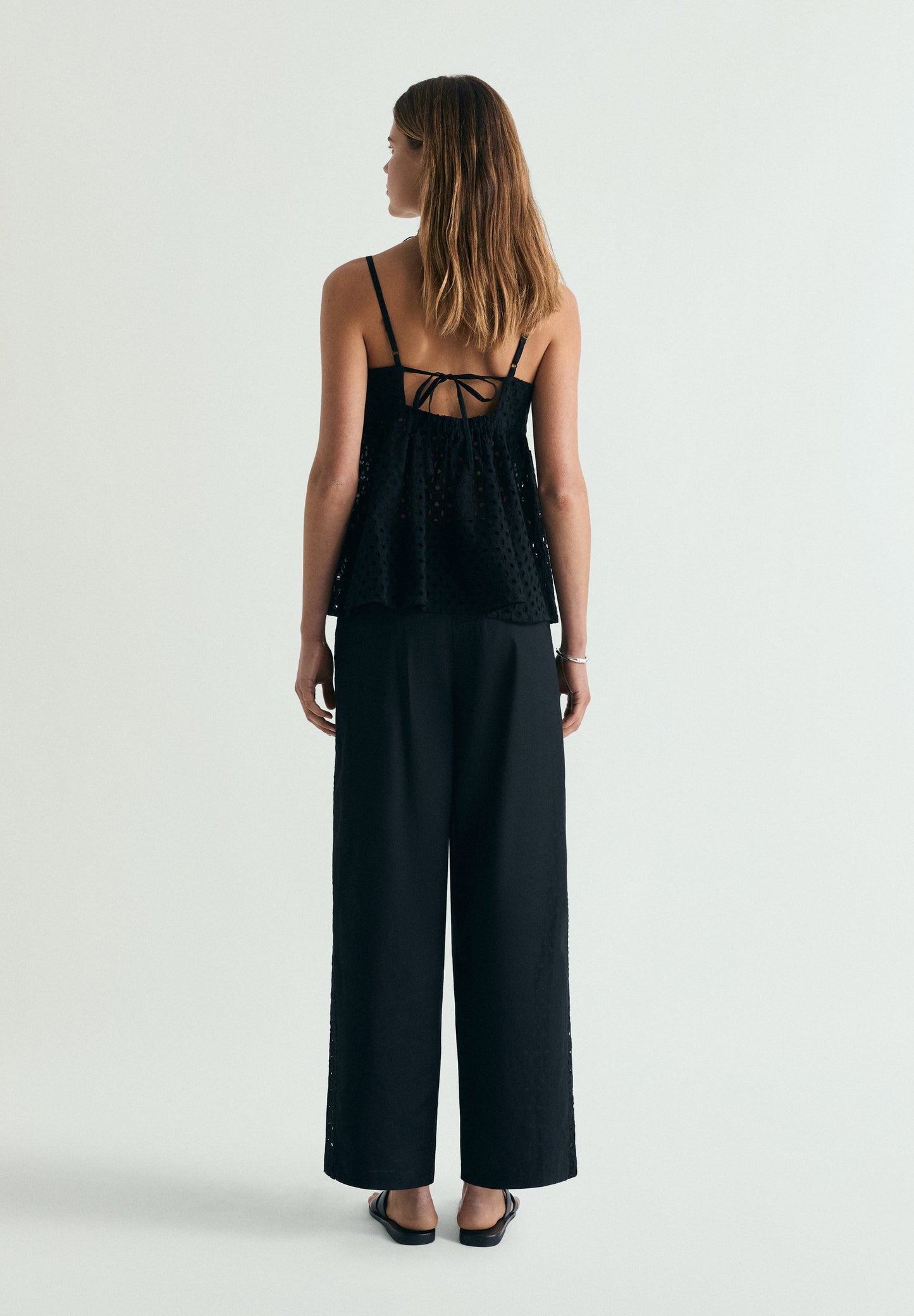 EMBROIDERED OPENWORK TROUSERS