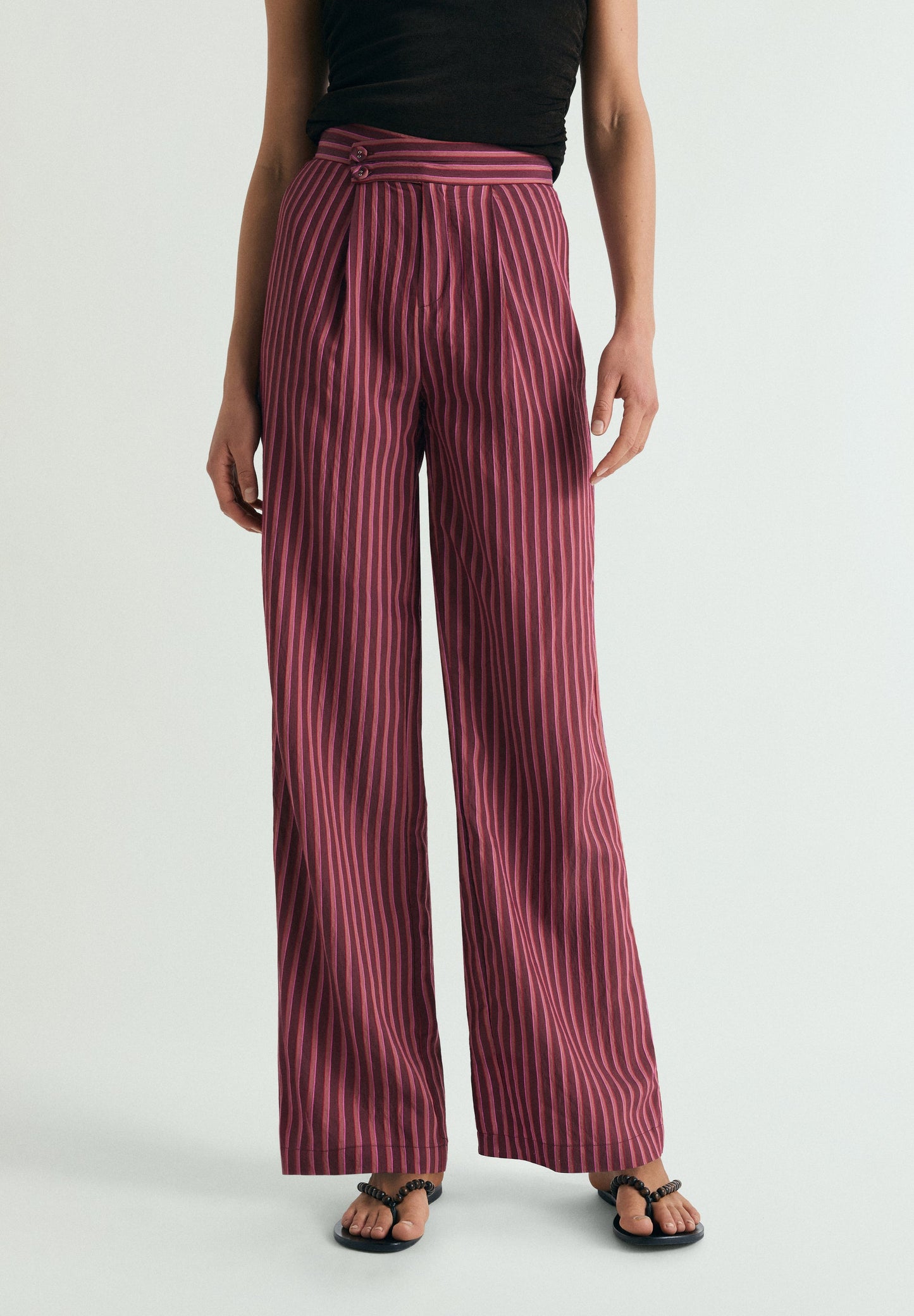 STRIPED TROUSERS WITH BUTTONS